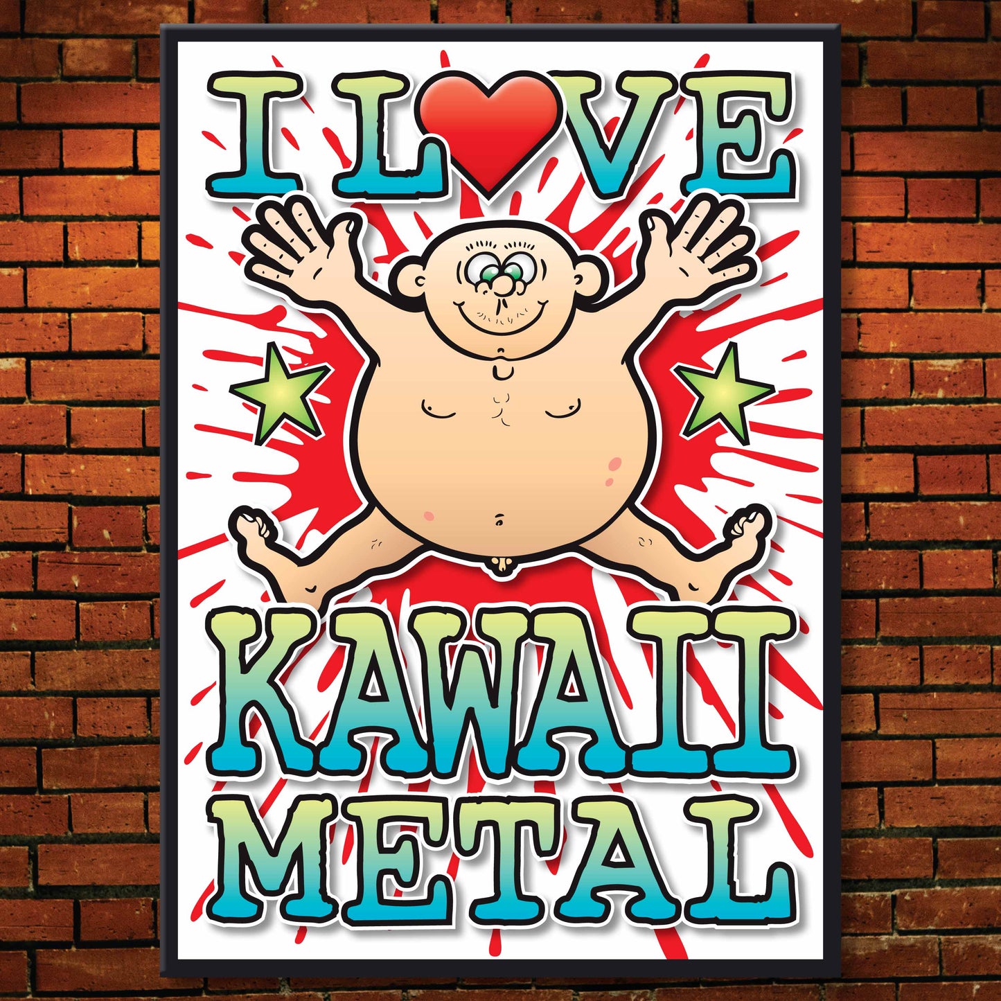Kawaii Metal Art Print / Love Music Poster / Wall Décor / Rock Guru