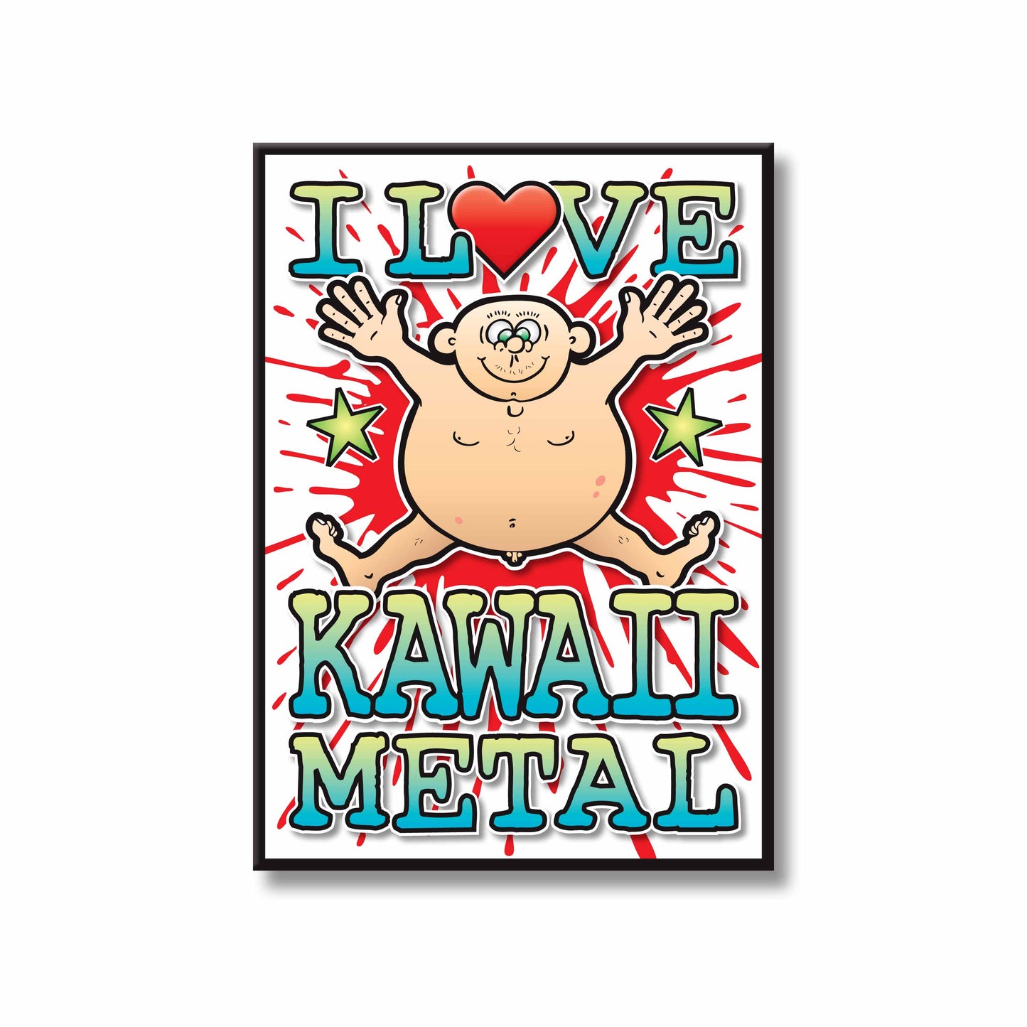 Kawaii Metal Art Print / Love Music Poster / Wall Décor / Rock Guru