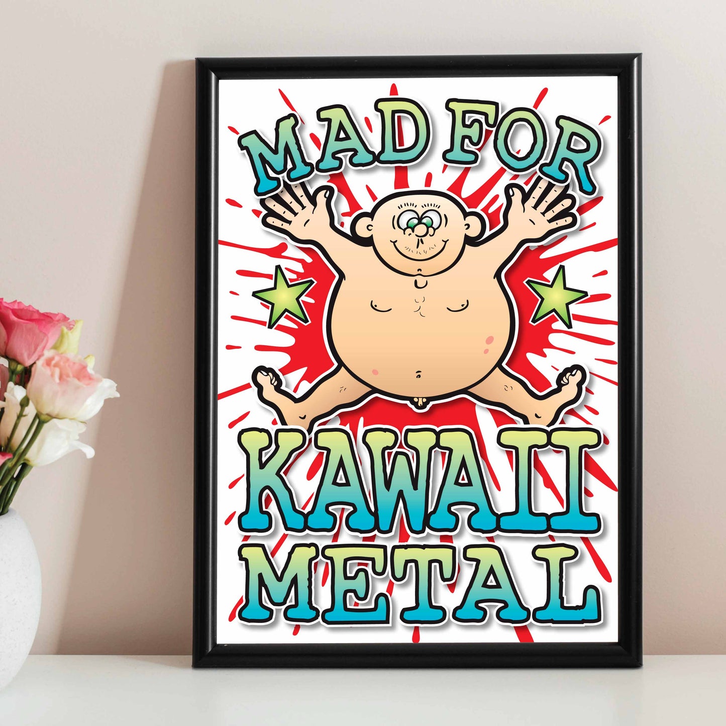 Kawaii Metal Art Print / Mad For Music Poster / Wall Décor