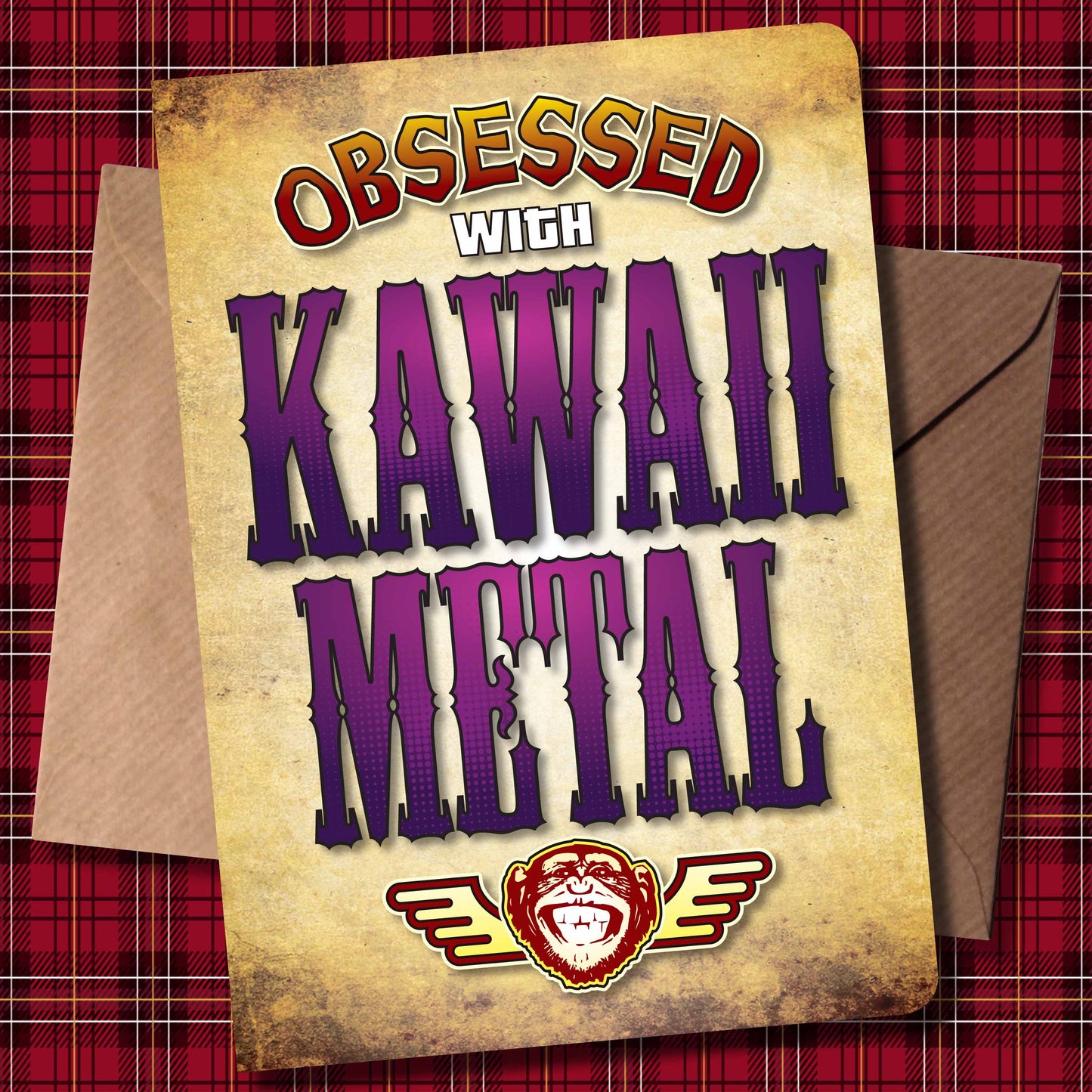 Kawaii Metal - Obsessed Art Poster + Birthday / Greetings Card