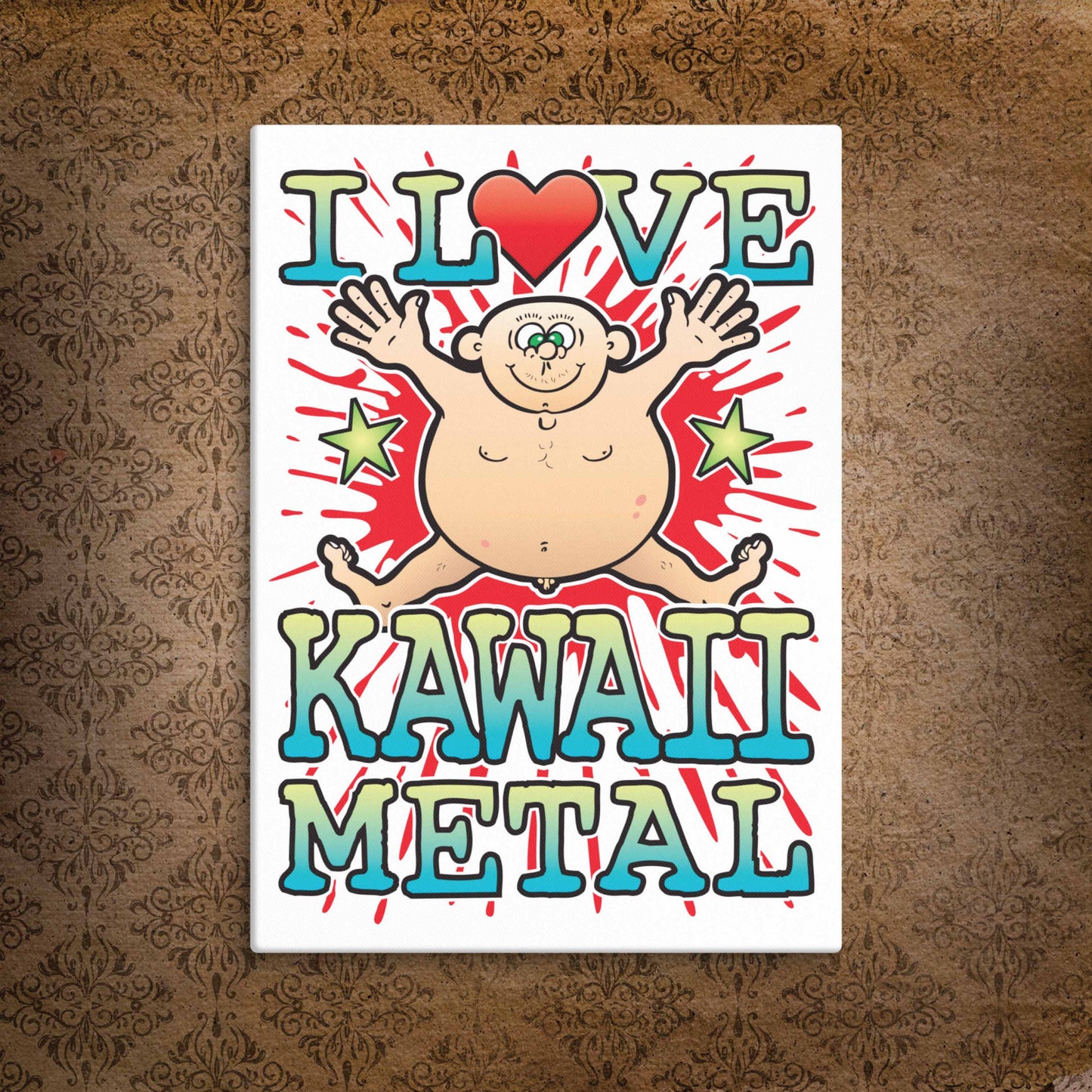 Kawaii Metal Canvas Print 30x40cm