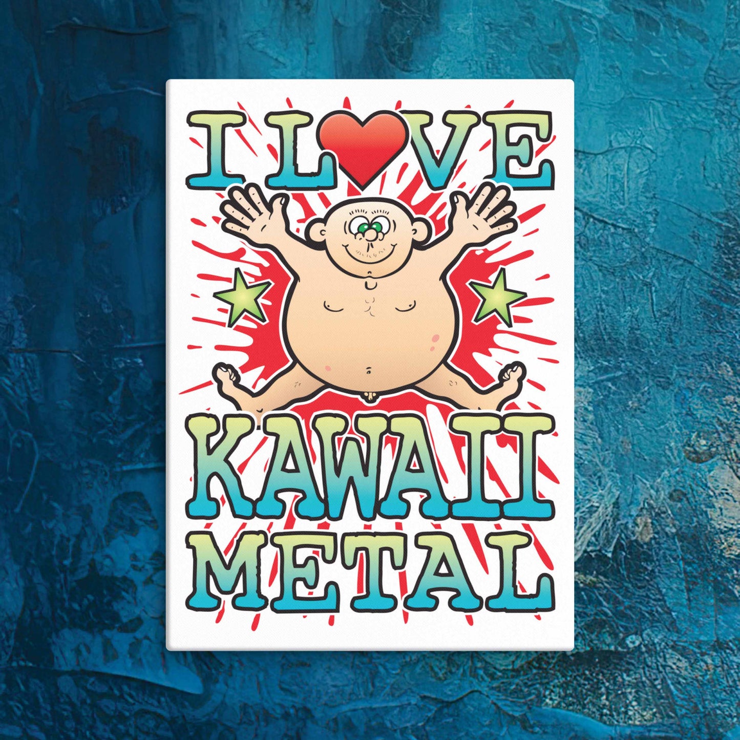 Kawaii Metal Canvas Print 30x40cm