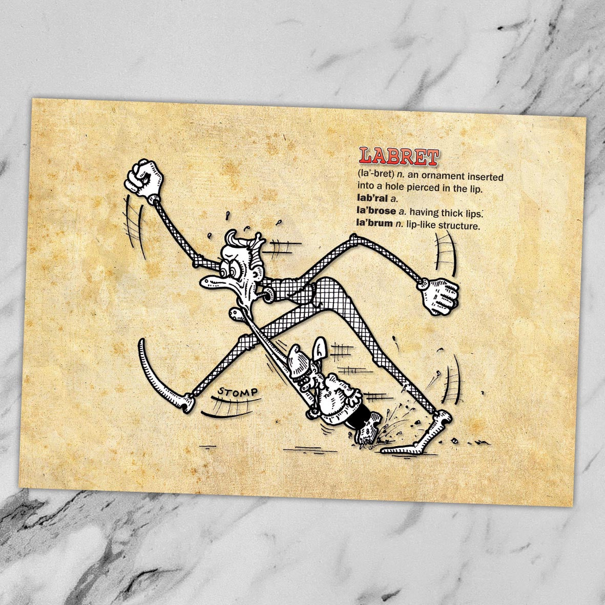 Labret Cartoon Art Print