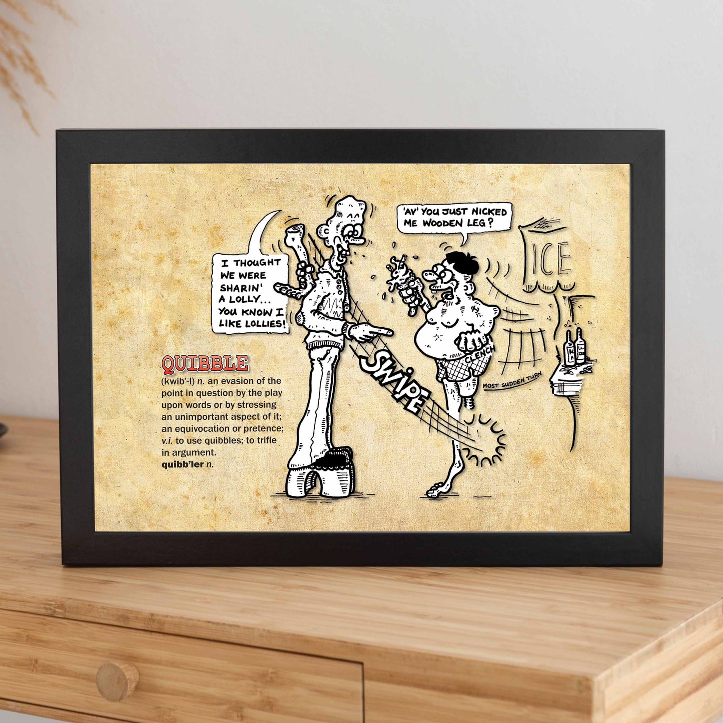 Quibble Cartoon Art Print