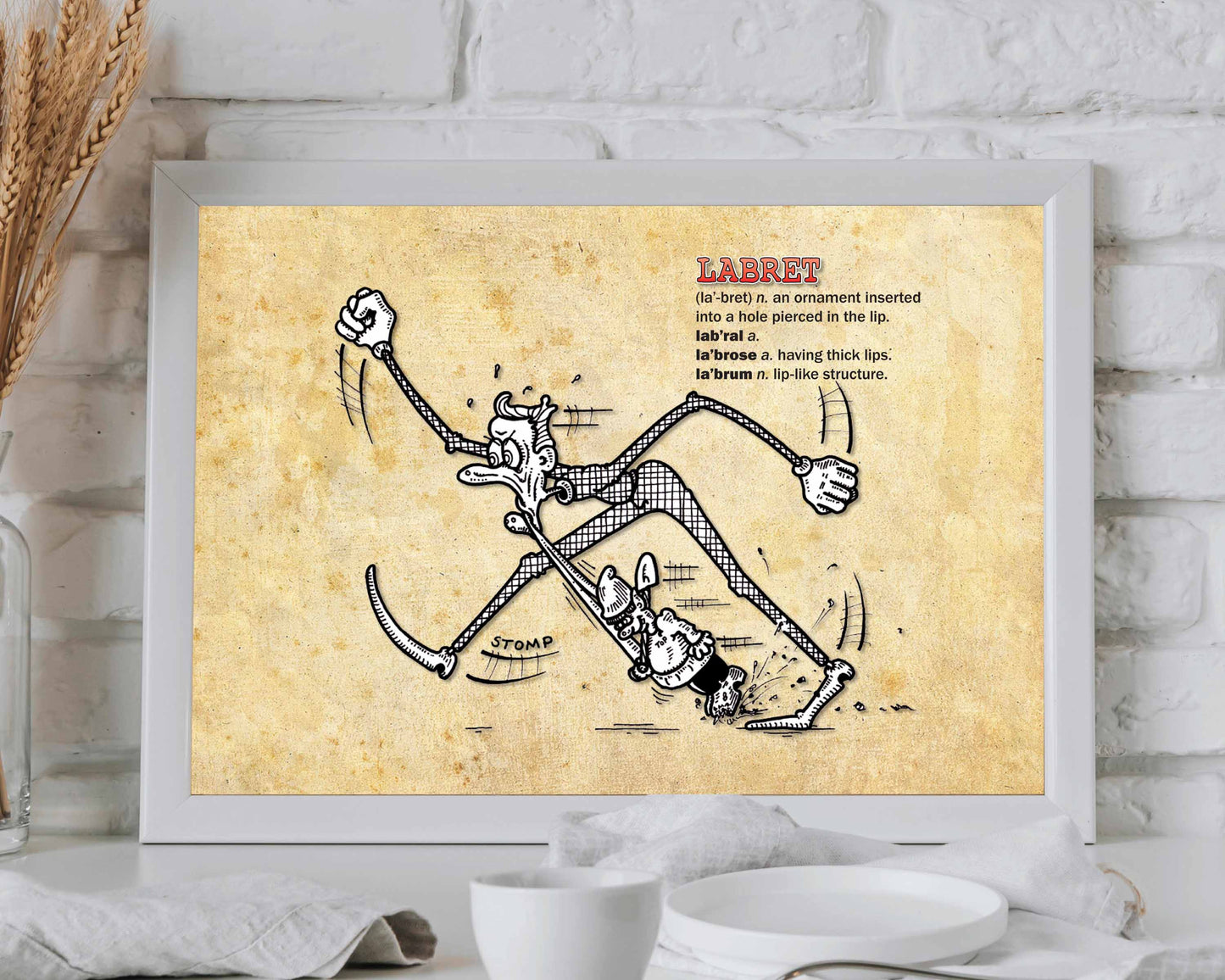 Labret Cartoon Art Print