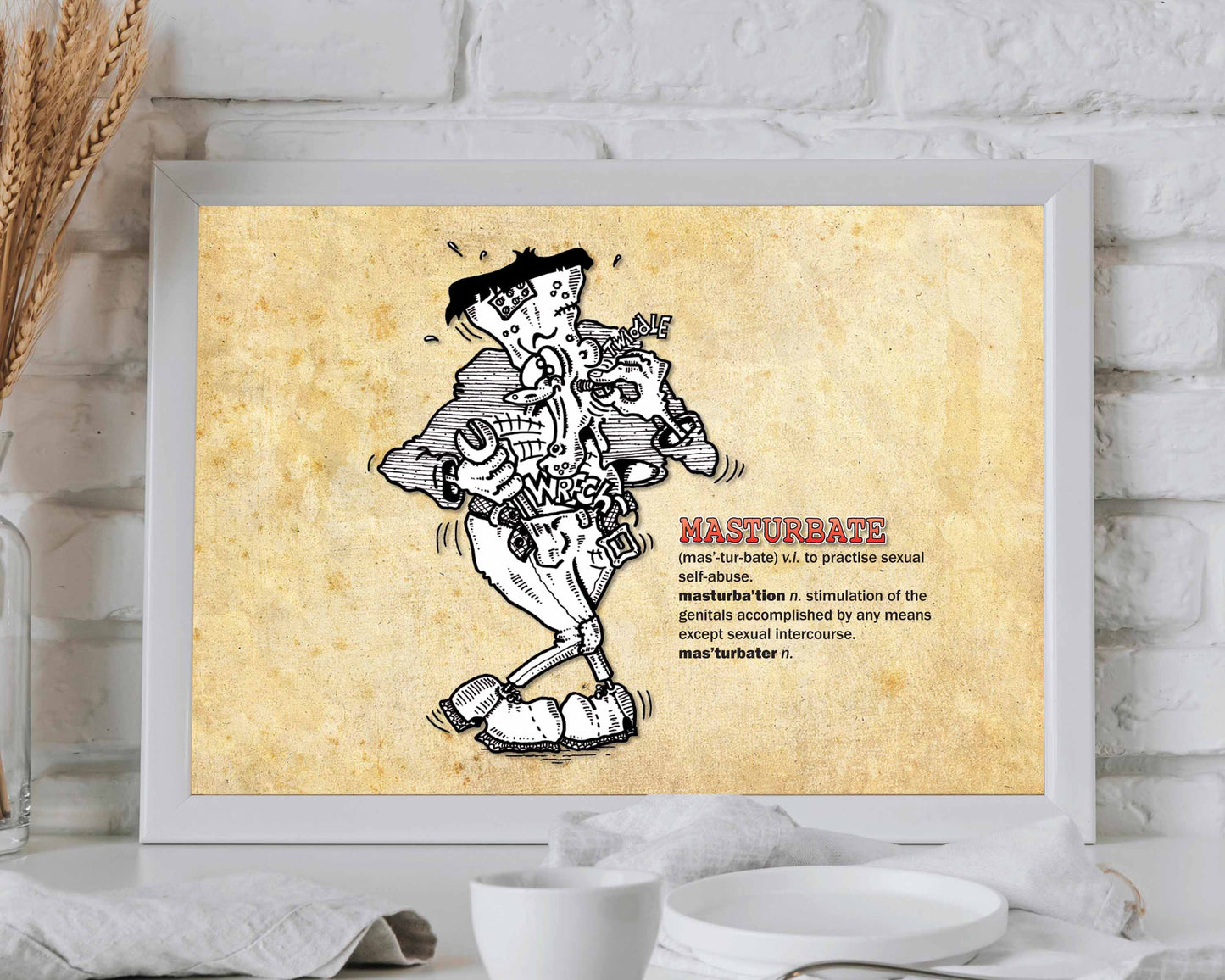 Masturbate Cartoon Art Print