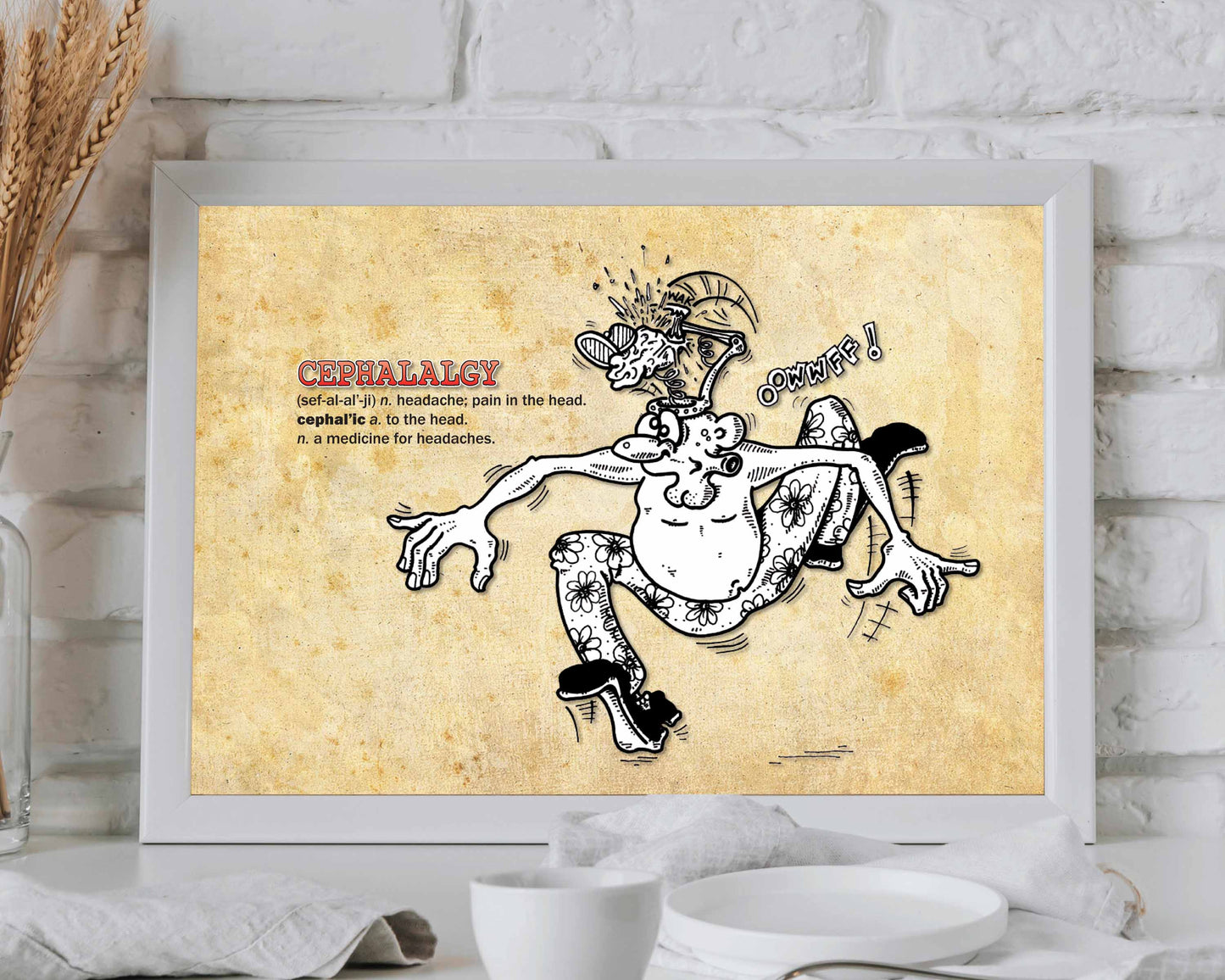 Cephalalgy Cartoon Art Print