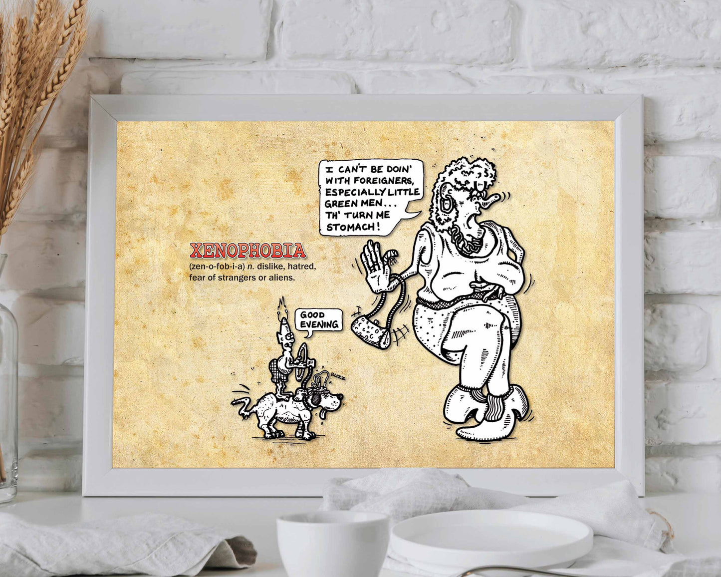 Xenophobia Cartoon Art Print