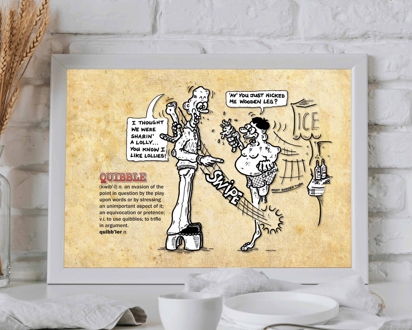 Quibble Cartoon Art Print