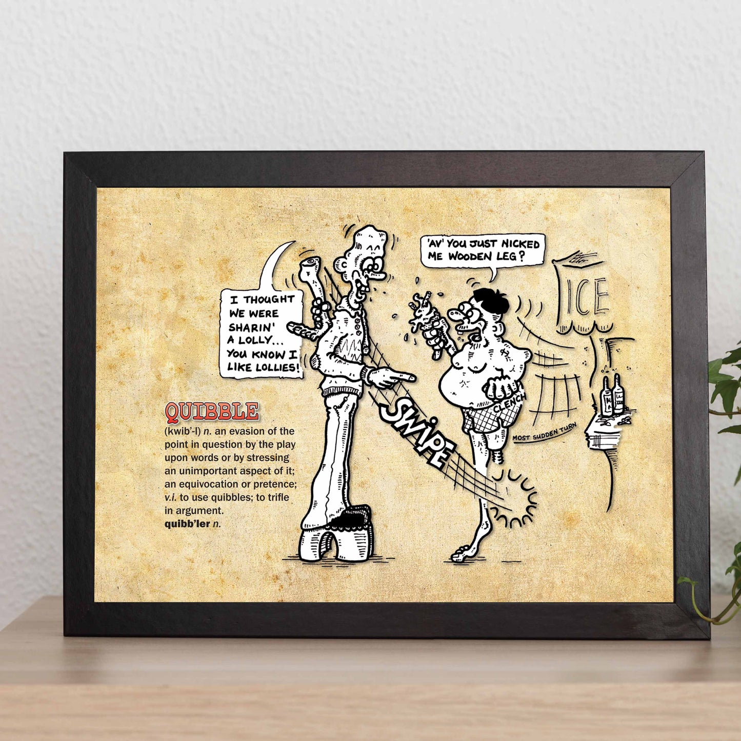 Quibble Cartoon Art Print