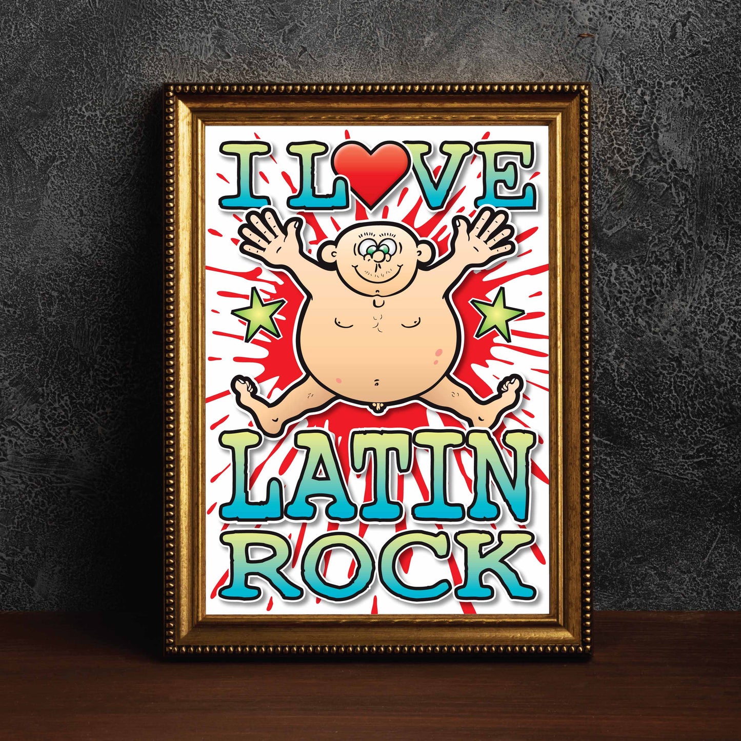 Latin Rock Art Print / Love Music Poster / Wall Décor / Rock Guru