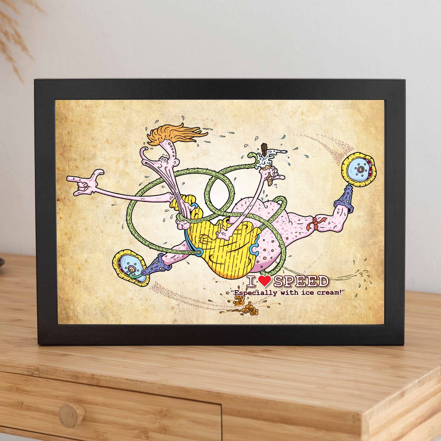 I Love Speed Cartoon Art Print
