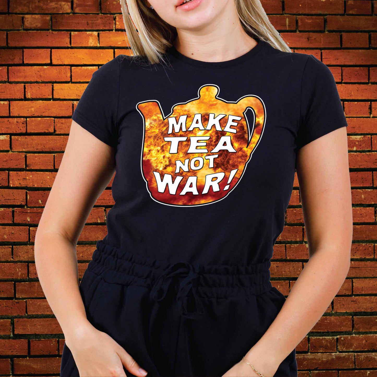 Make Tea Funny Slogan Cotton T-Shirt