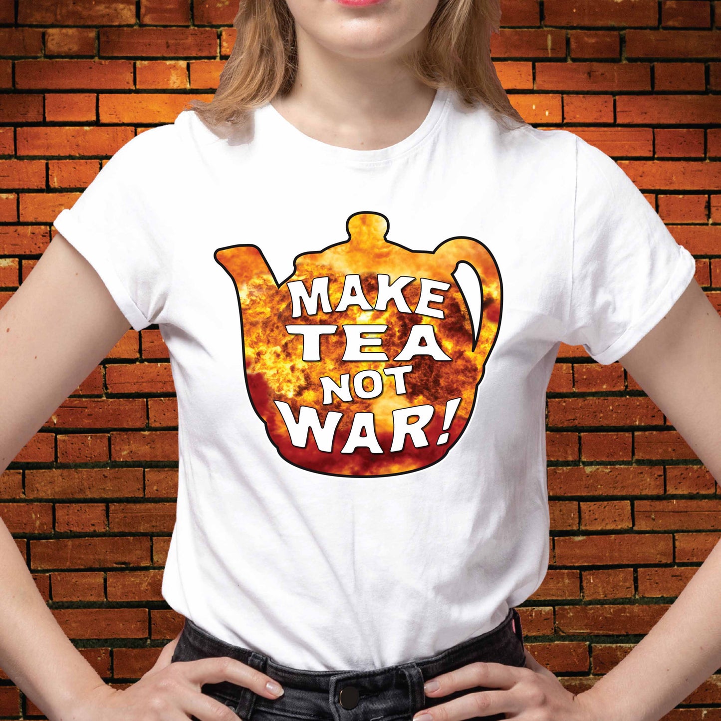 Make Tea Funny Slogan Cotton T-Shirt