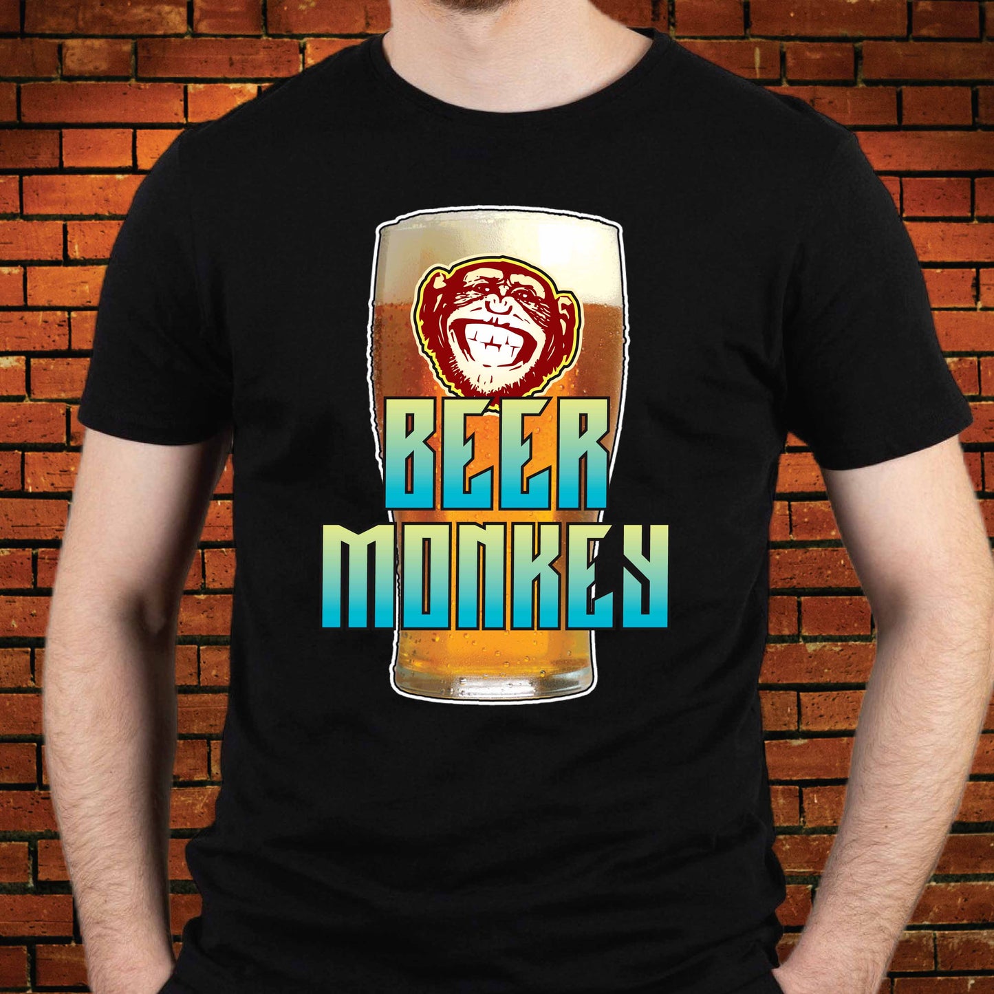 Beer Monkey Funny Slogan T-Shirt