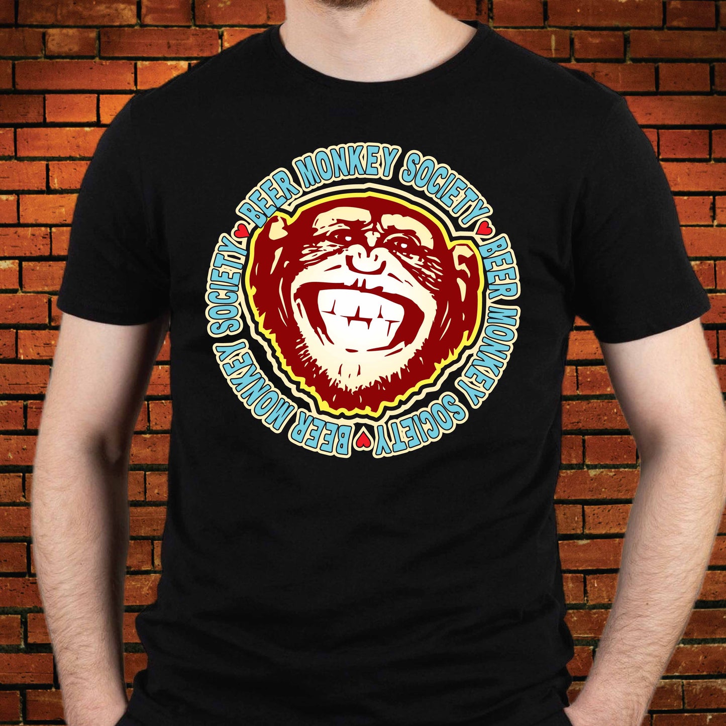 Beer Monkey Funny Slogan Cotton T-Shirt