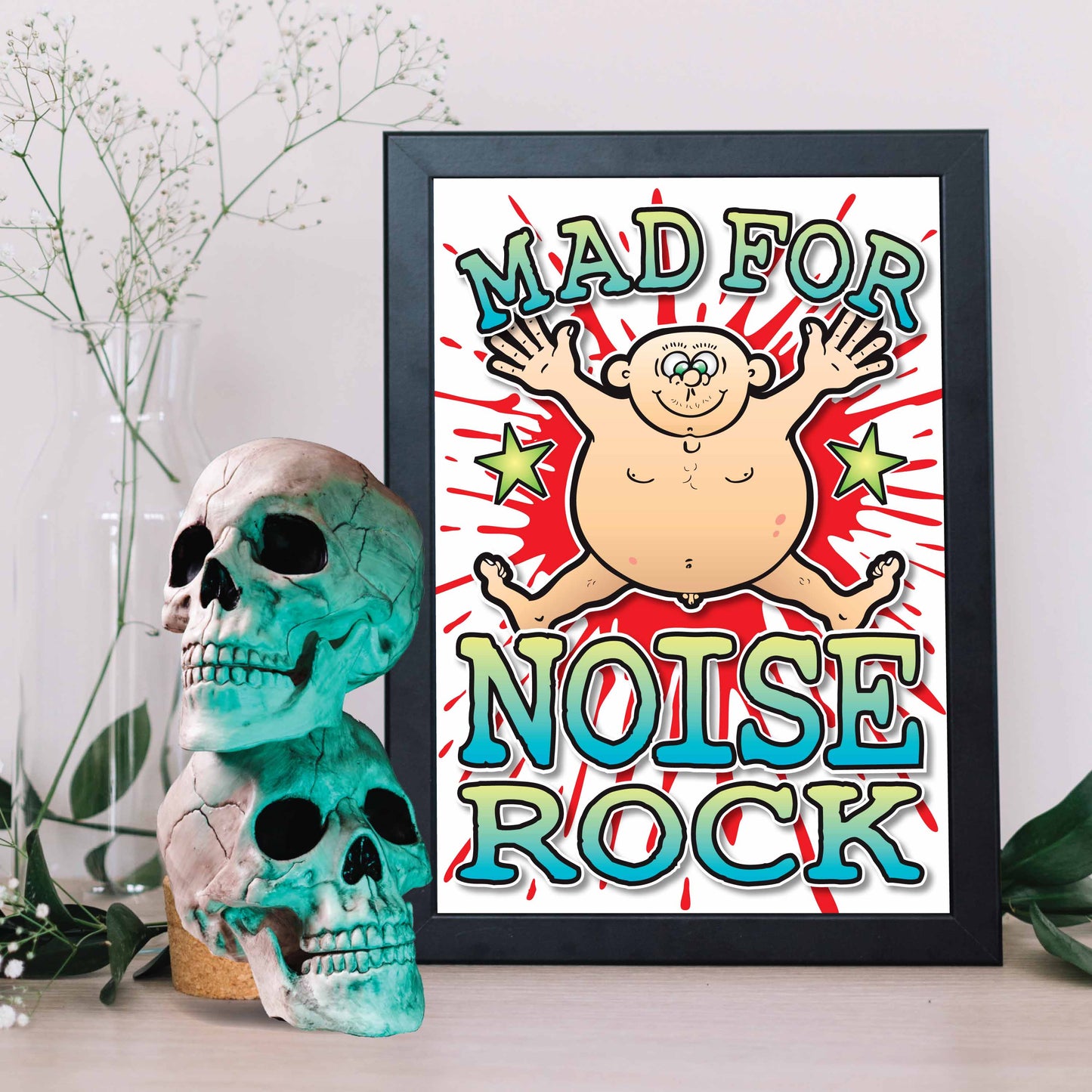 Noise Rock Art Print / Mad For Music Poster / Wall Décor