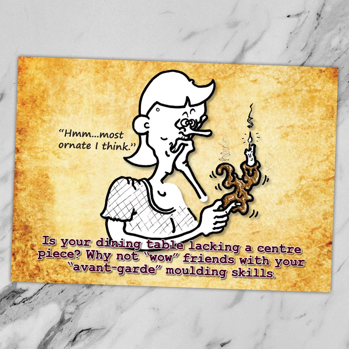 Ornate Candle Holder Cartoon Art Print