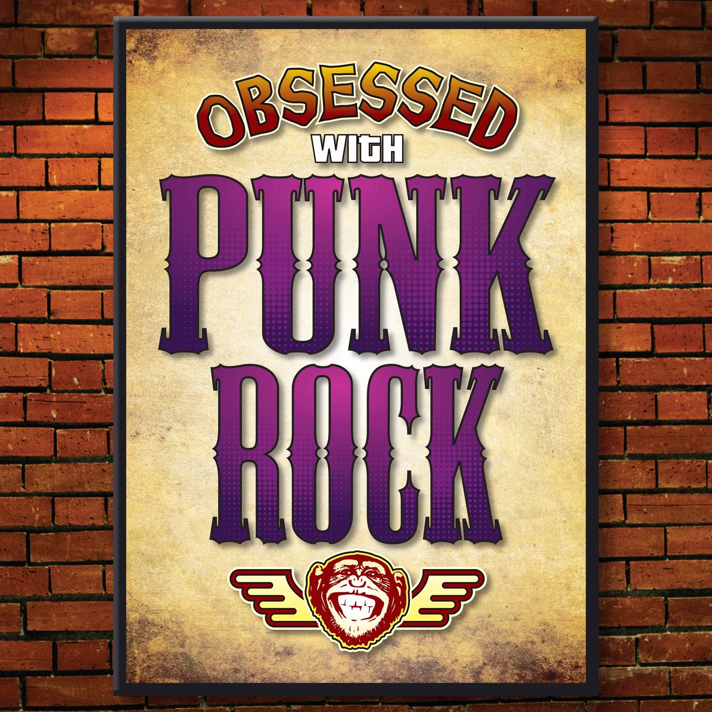 Punk Rock - Obsessed Art Poster + Birthday / Greetings Card