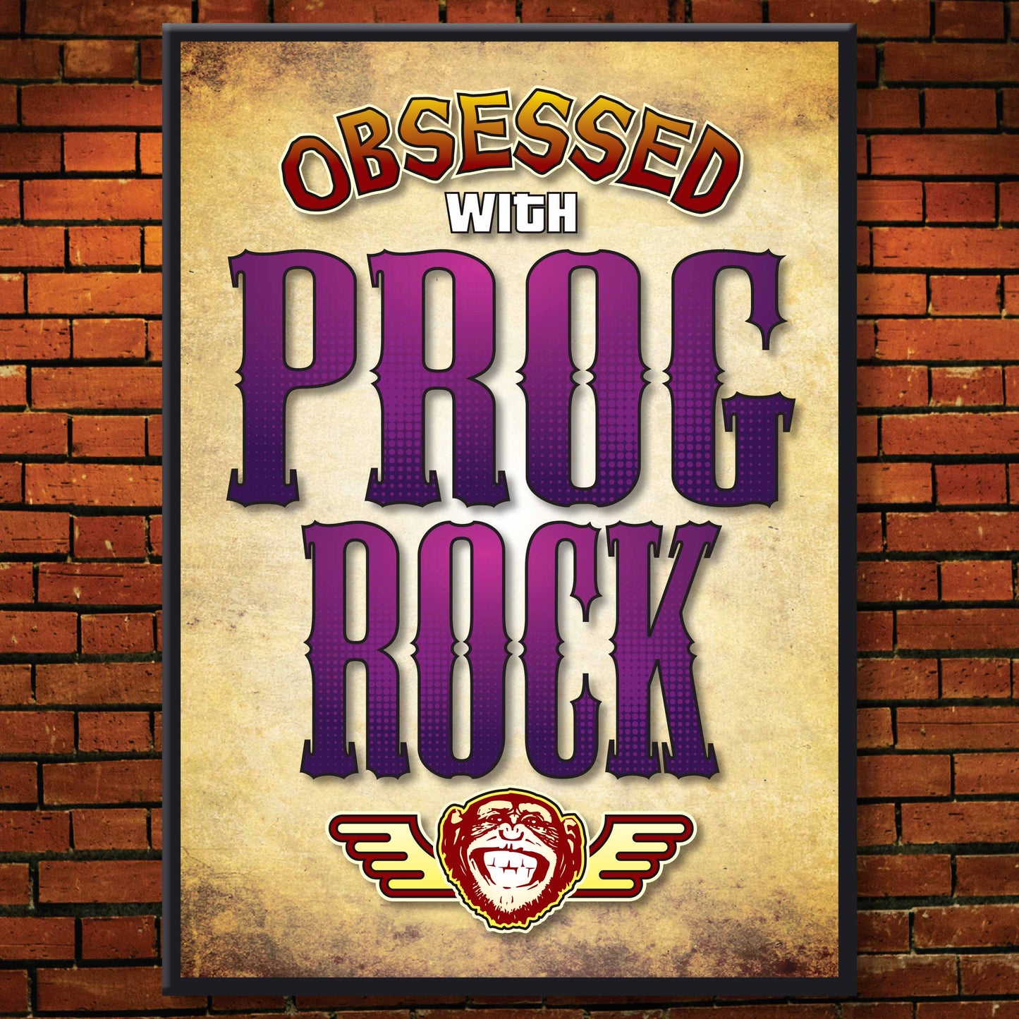 Prog Rock - Obsessed Art Poster + Birthday / Greetings Card
