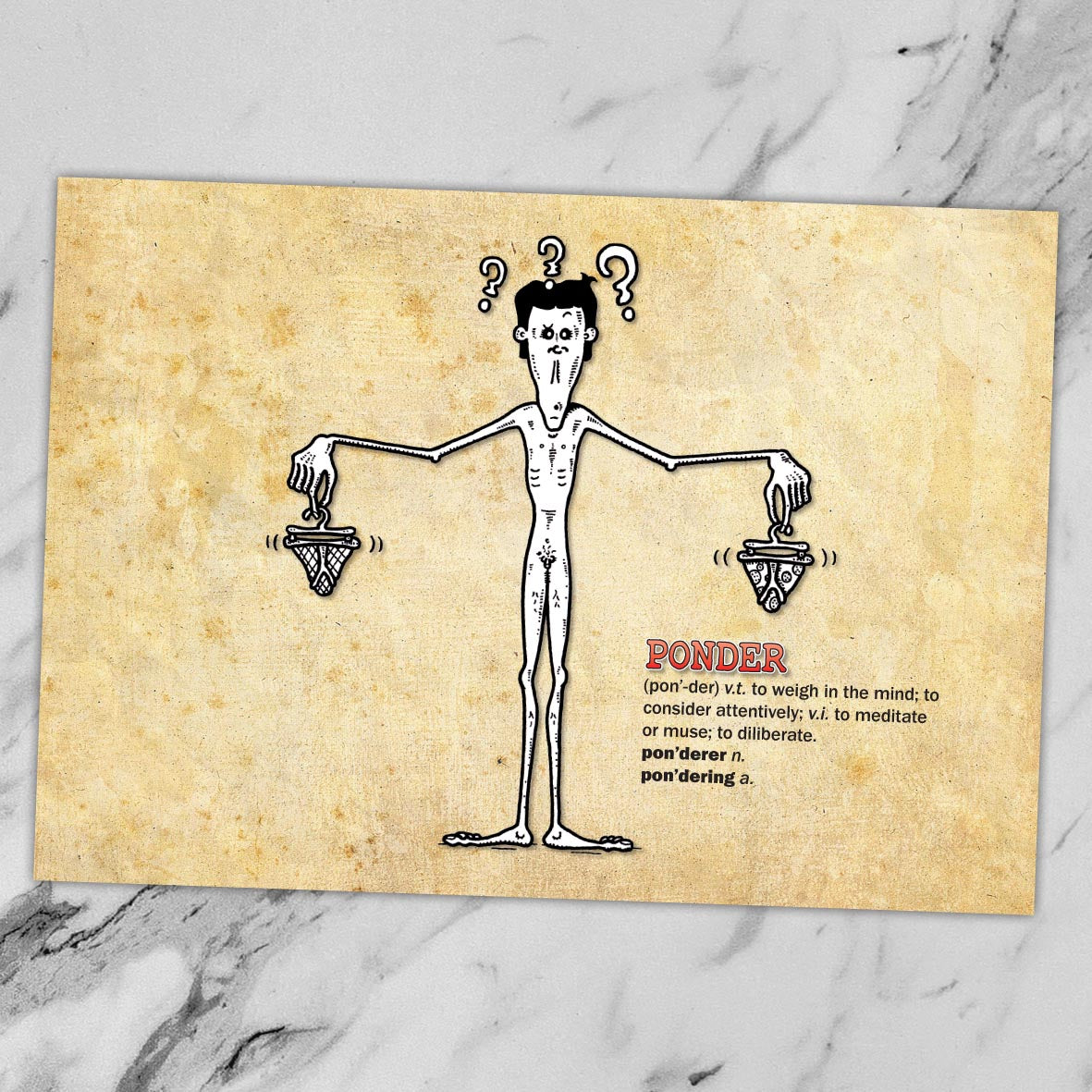 Ponder Cartoon Art Print