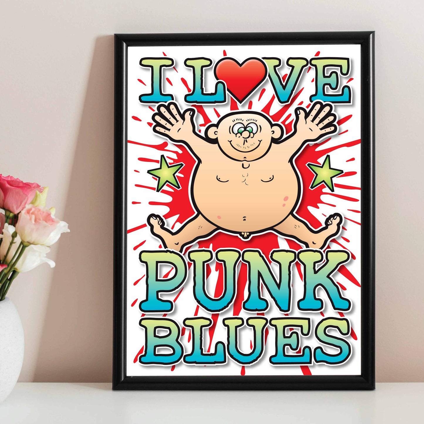 Punk Blues Art Print / Love Music Poster / Wall Décor / Rock Guru