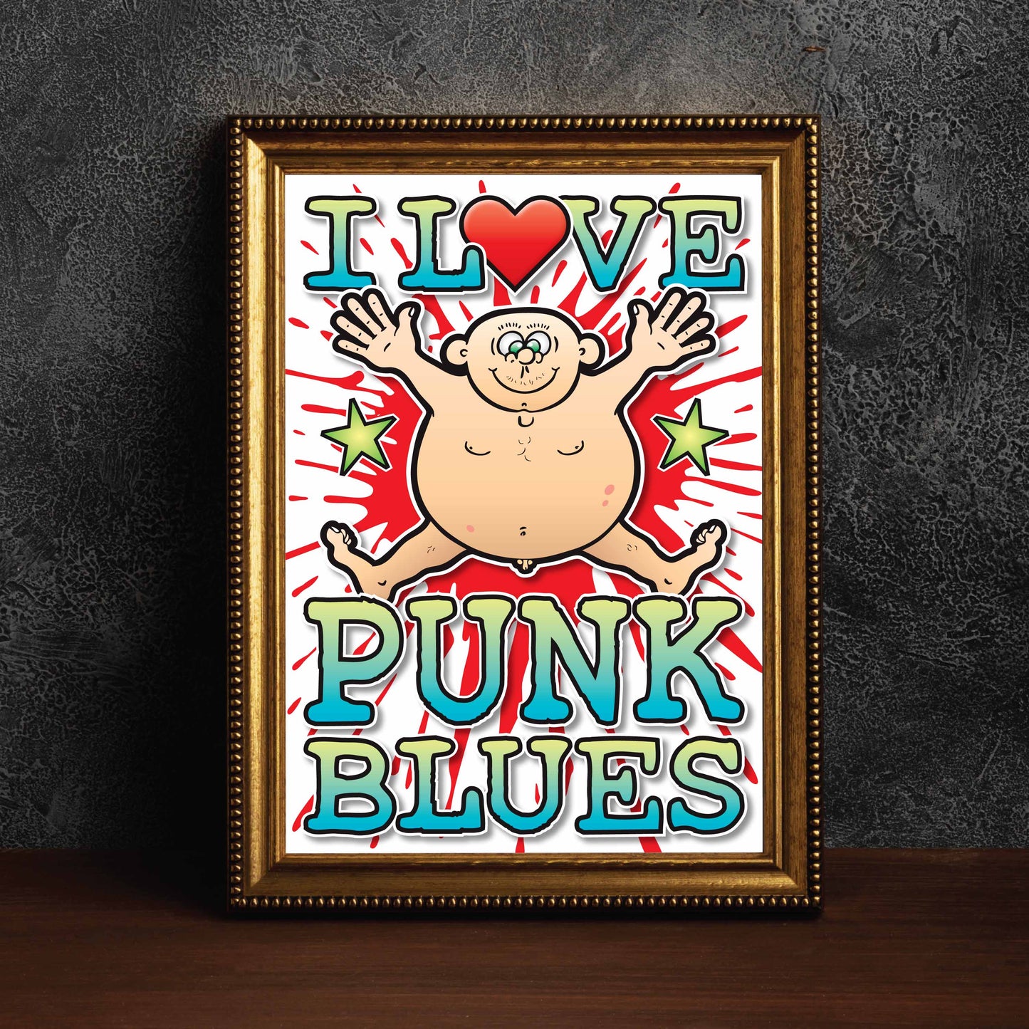 Punk Blues Art Print / Love Music Poster / Wall Décor / Rock Guru
