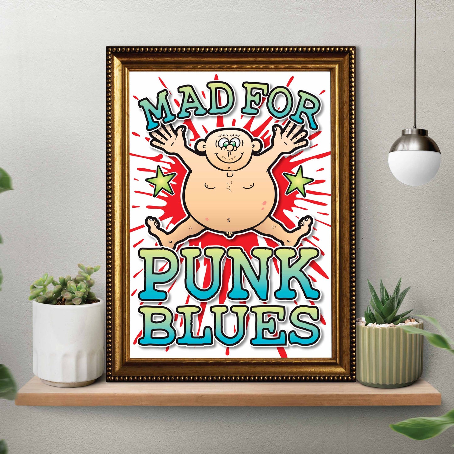 Punk Blues Art Print / Mad For Music Poster / Wall Décor