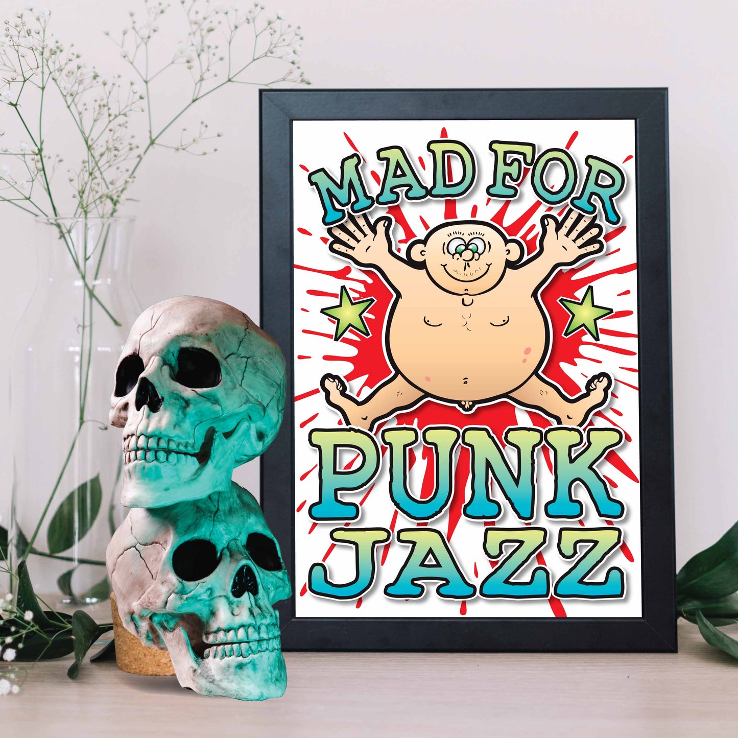 Punk Jazz Art Print / Mad For Music Poster / Wall Décor