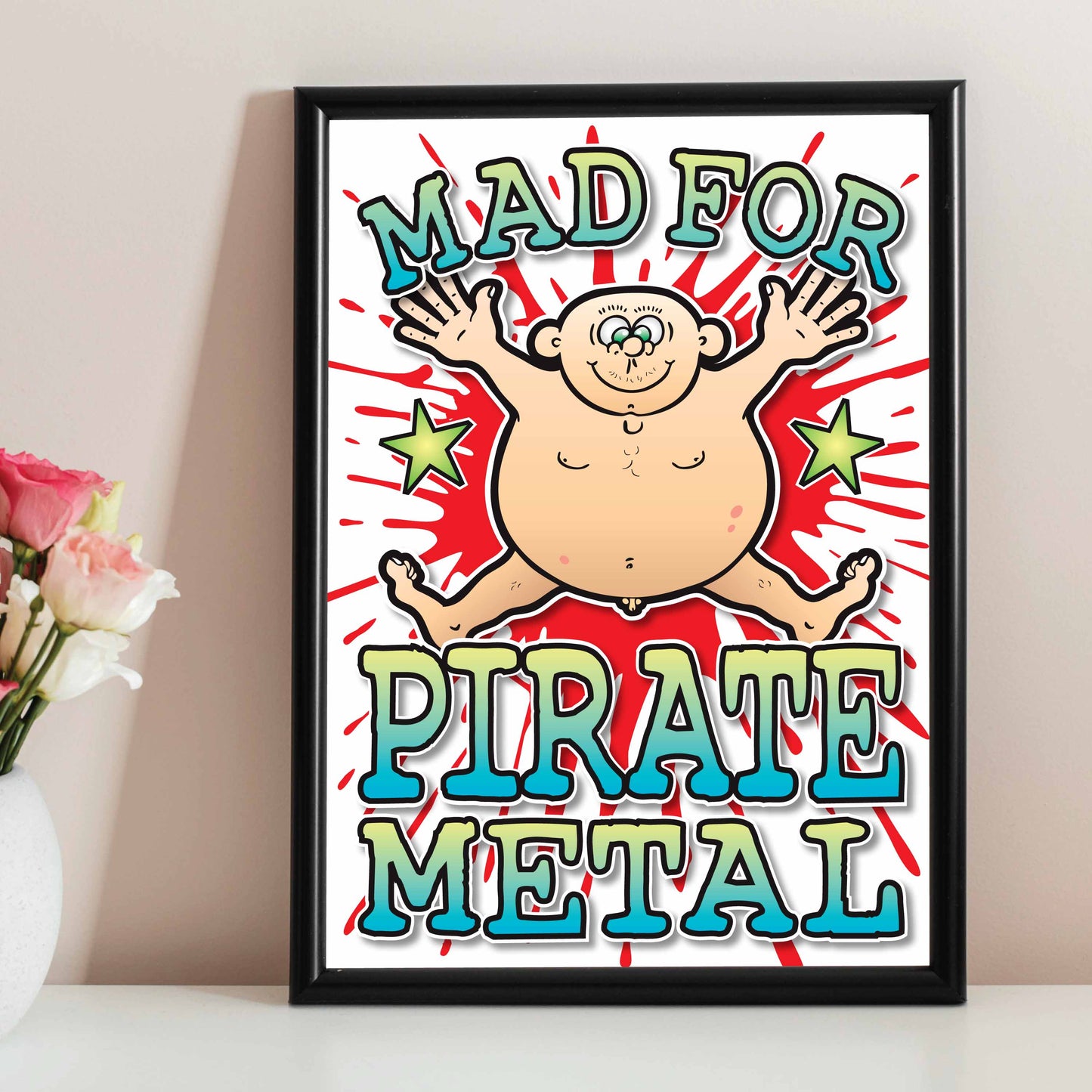 Pirate Metal Art Print / Mad For Music Poster / Wall Décor