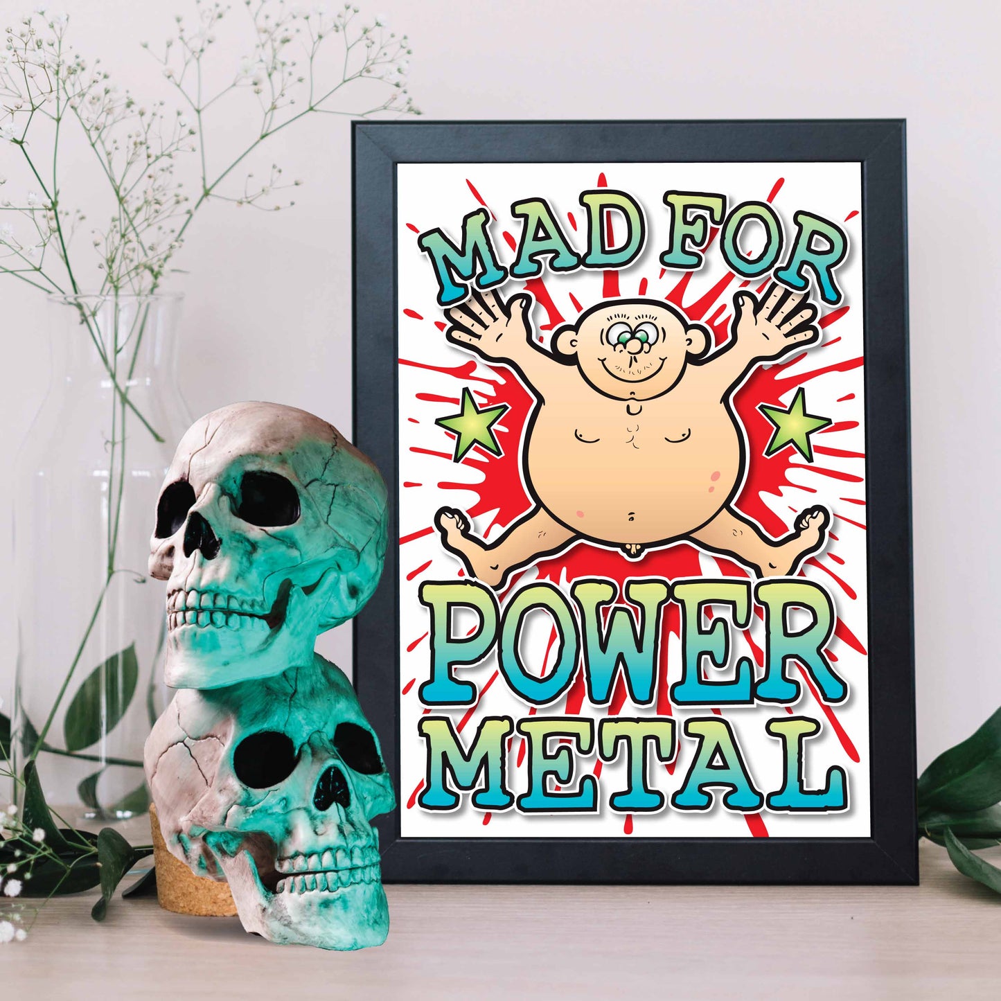 Power Metal Art Print / Mad For Music Poster / Wall Décor