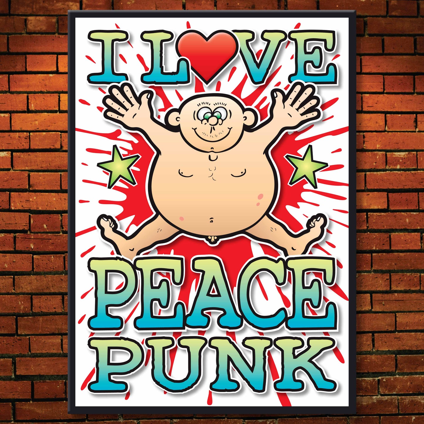 Peace Punk Art Print / Love Music Poster / Wall Décor / Rock Guru