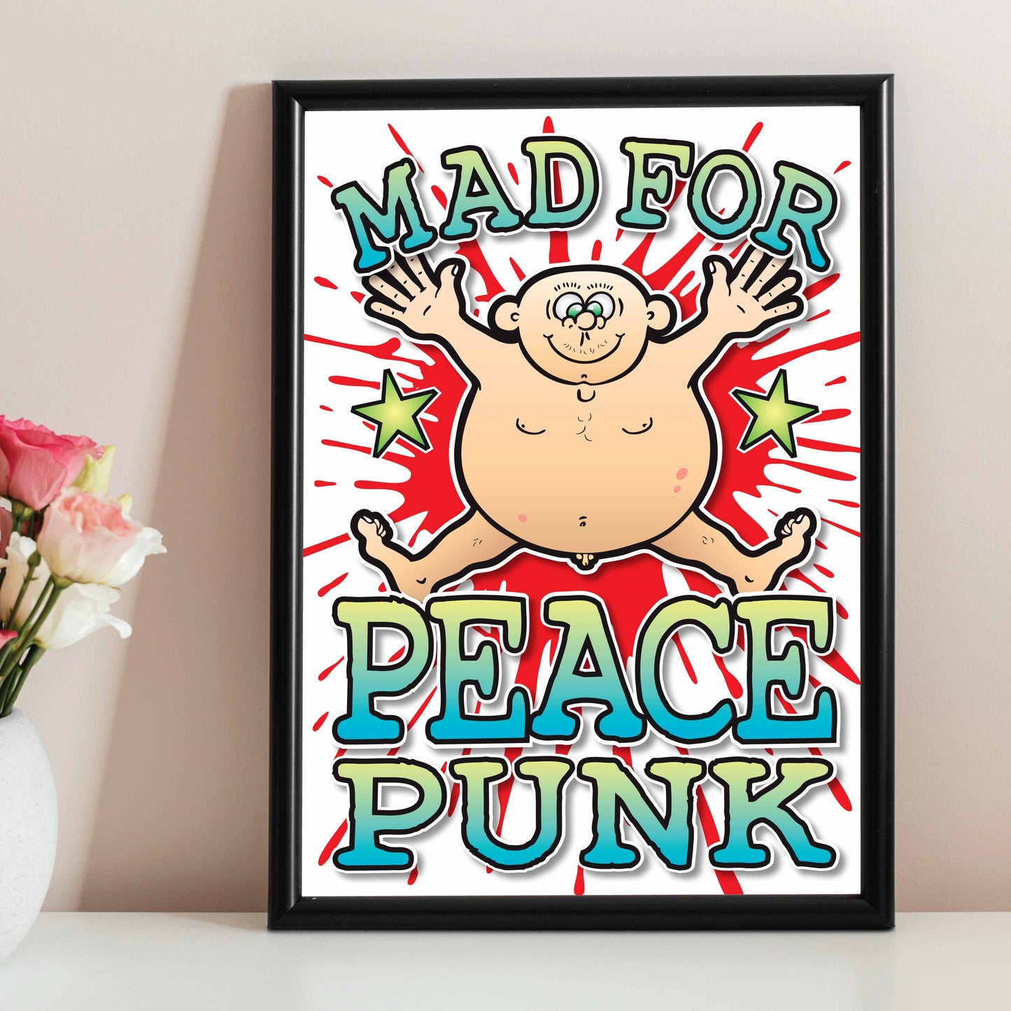 Peace Punk Art Print / Mad For Music Poster / Wall Décor