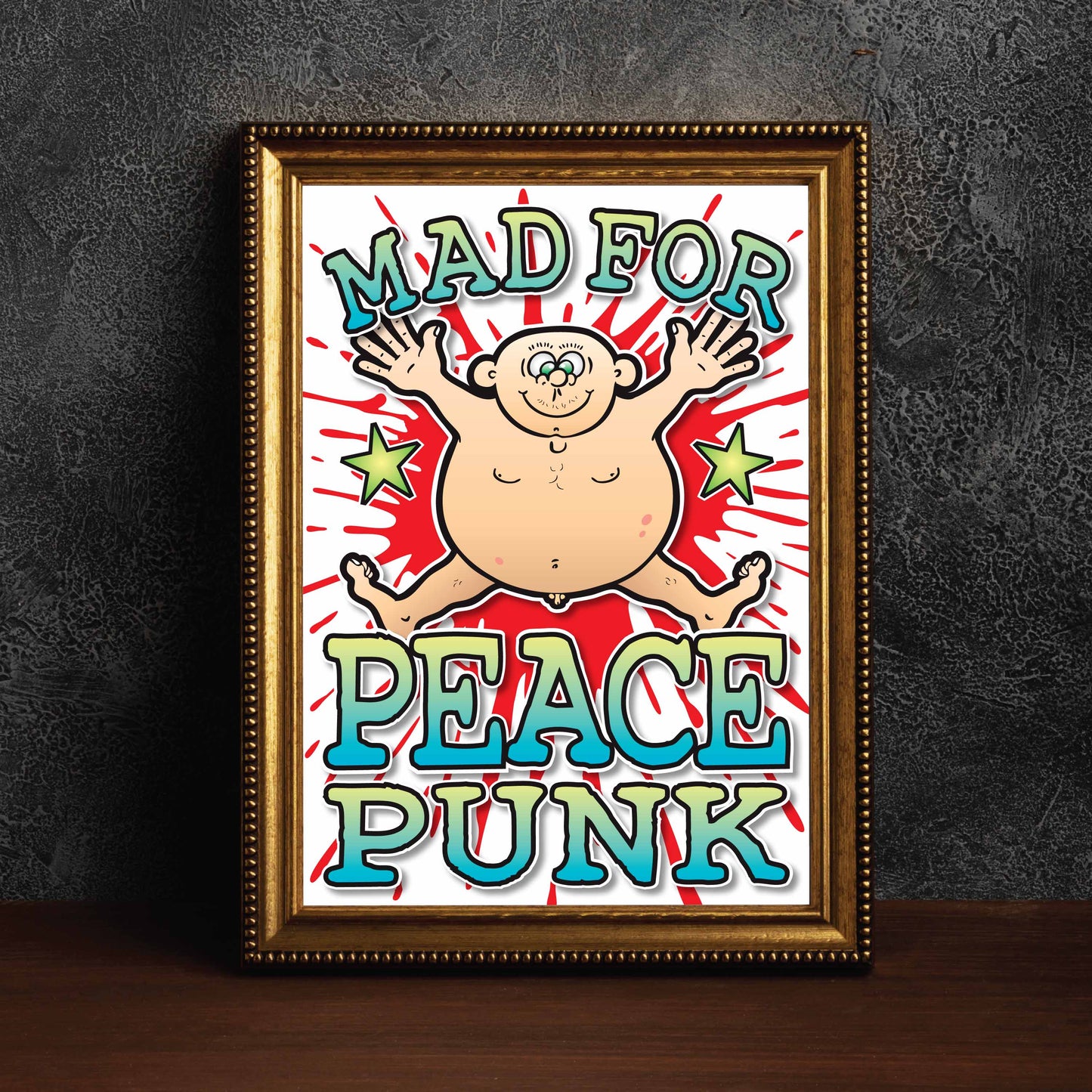 Peace Punk Art Print / Mad For Music Poster / Wall Décor