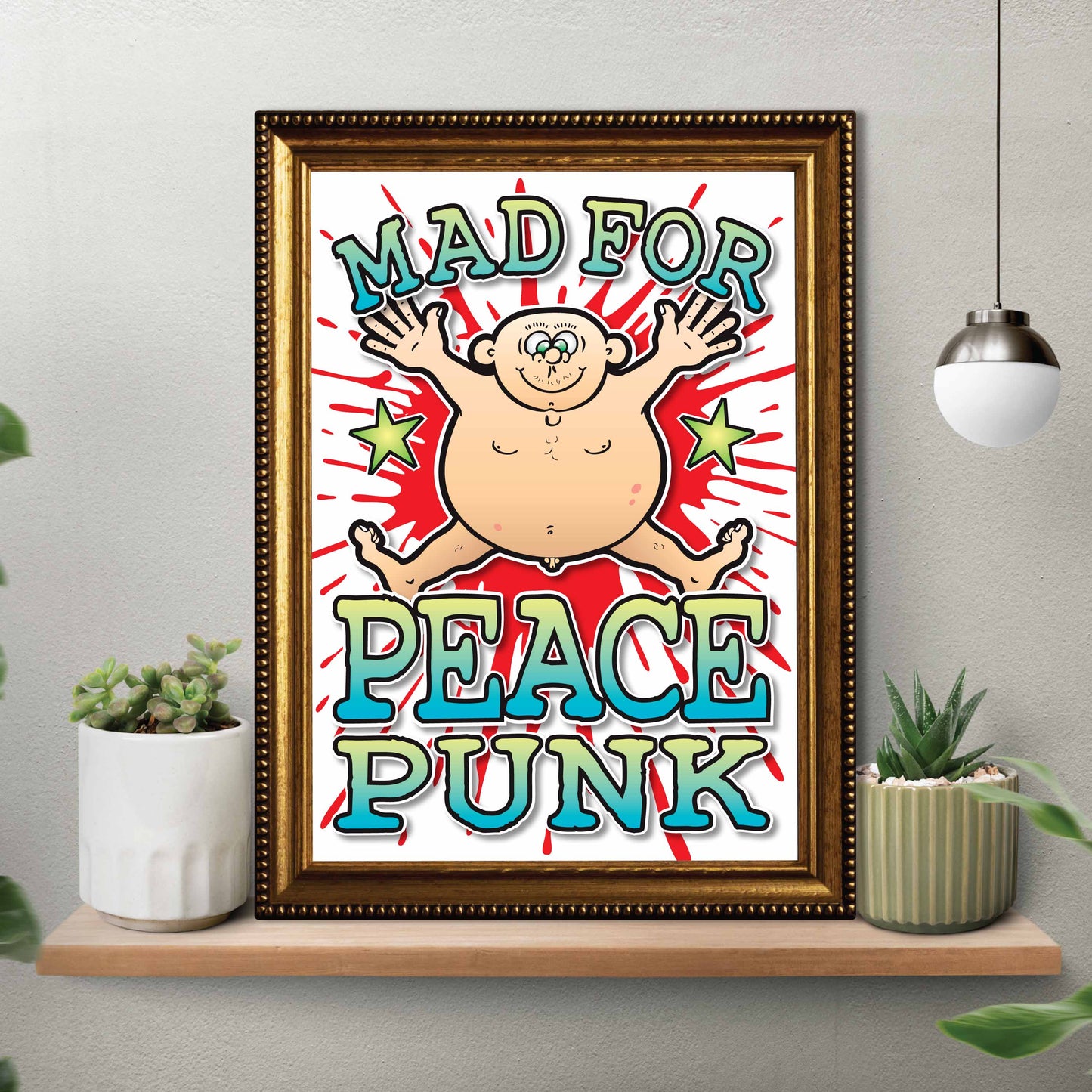 Peace Punk Art Print / Mad For Music Poster / Wall Décor
