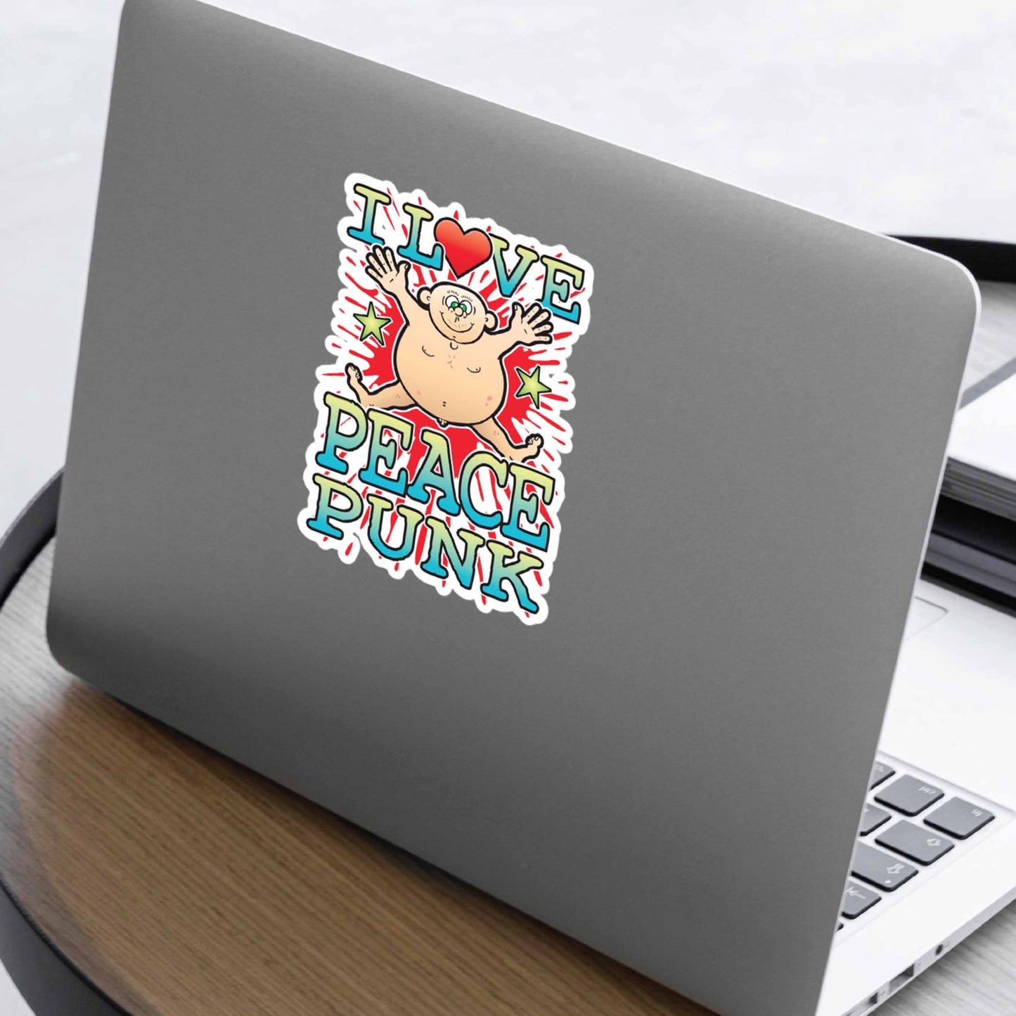 Peace Punk Vinyl Kiss-Cut Sticker / 14 x 10cm