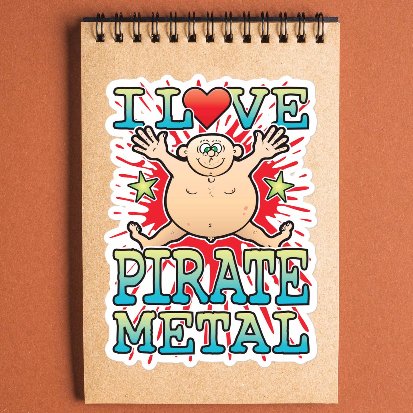 Pirate Metal Vinyl Kiss-Cut Sticker / 14 x 10cm
