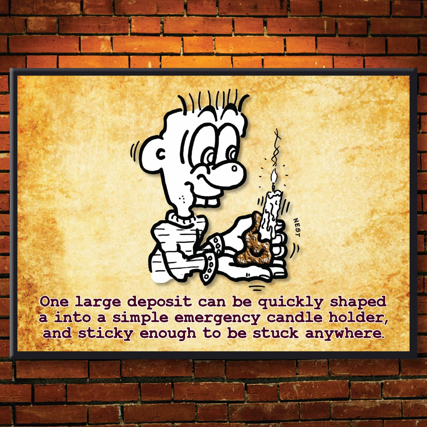 Basic Candle Holder - Dog Poo Art Print