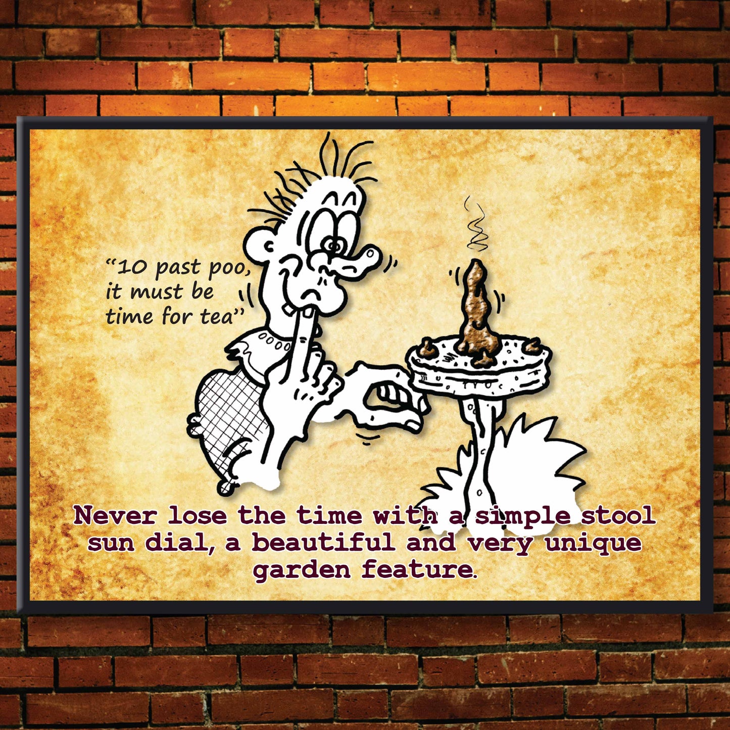 Stool Sun Dial - Dog Poo Art Print
