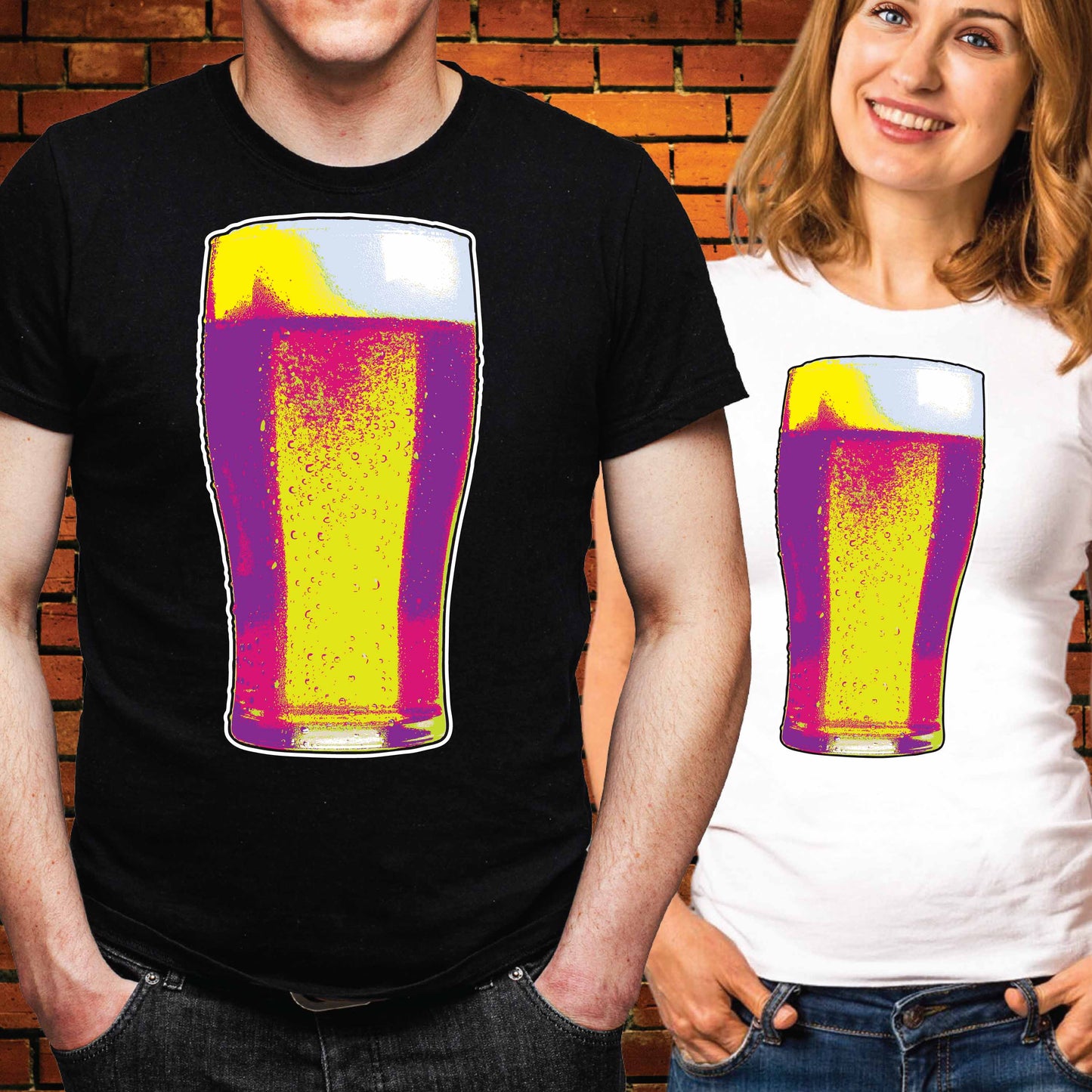Pop Art Pint Funny Slogan Cotton T-Shirt