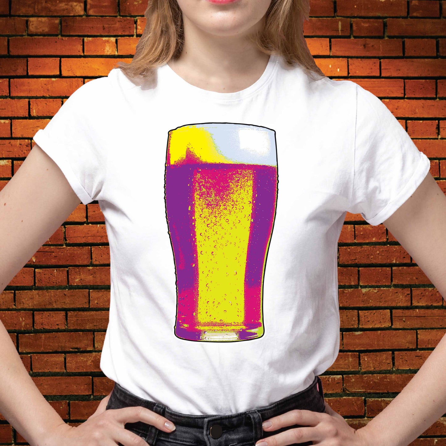 Pop Art Pint Funny Slogan Cotton T-Shirt