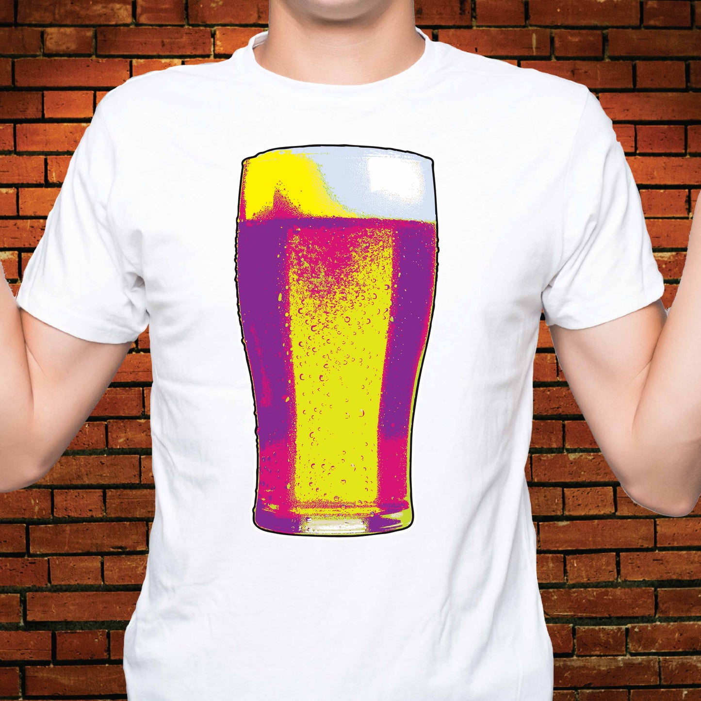 Pop Art Pint Funny Slogan Cotton T-Shirt