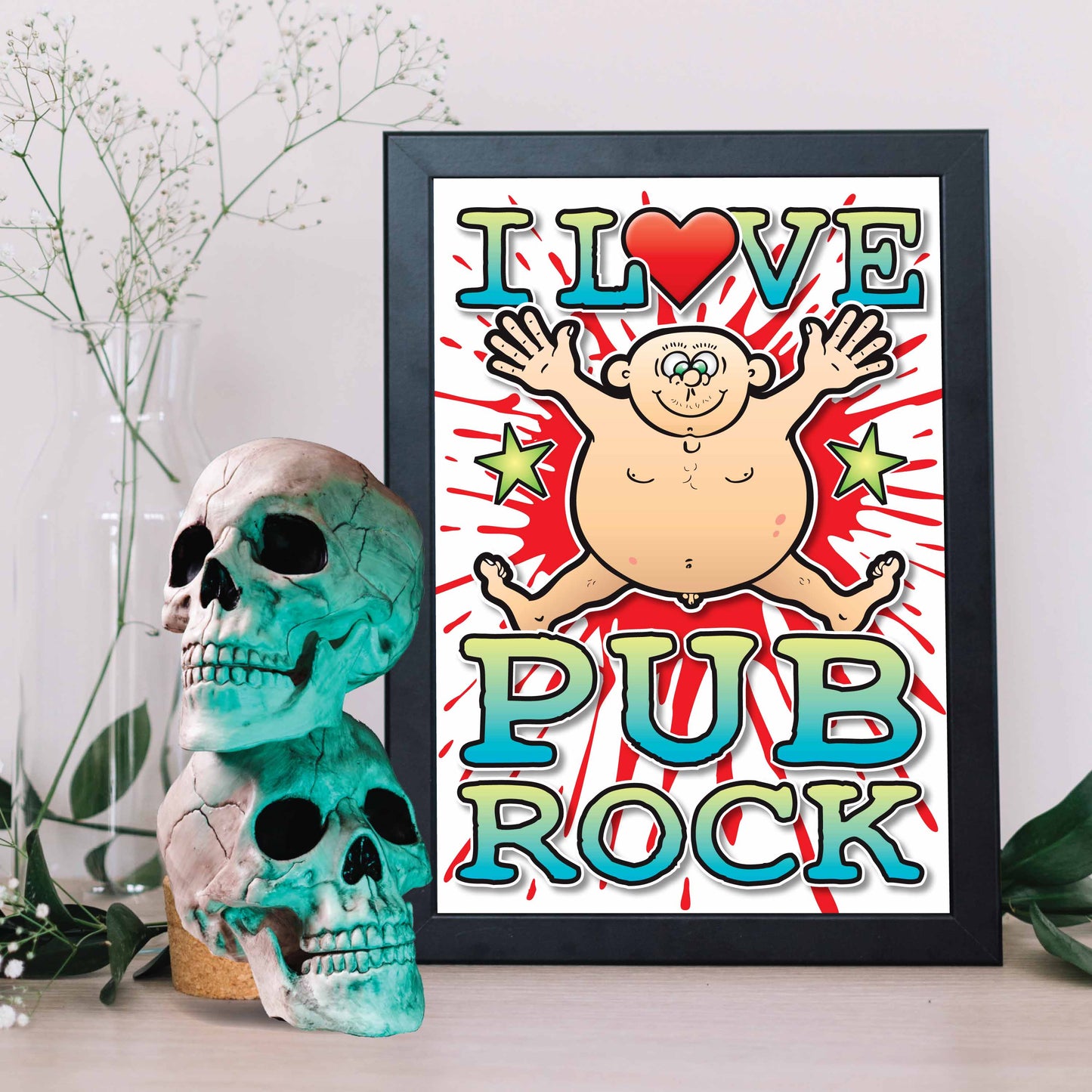 Pub Rock Art Print / Love Music Poster / Wall Décor / Rock Guru