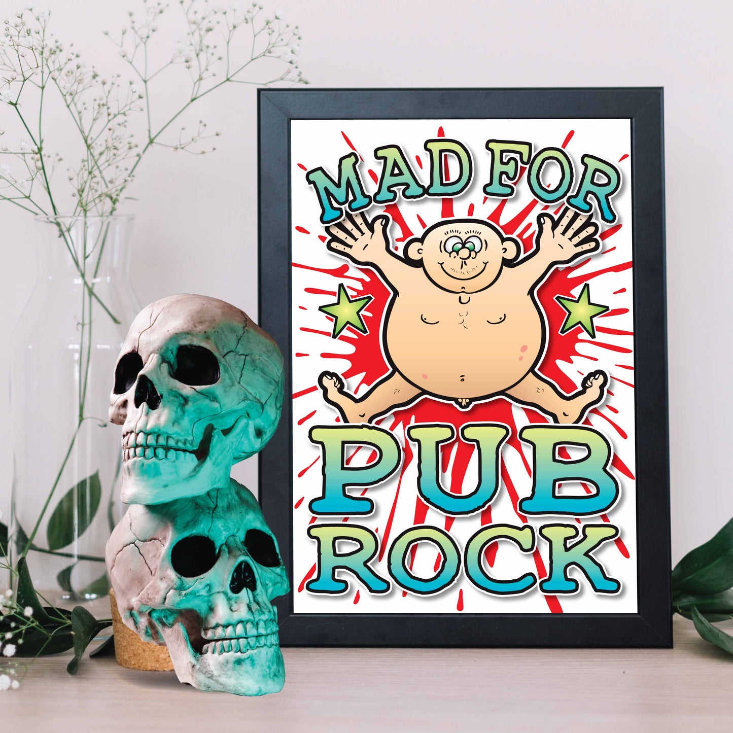 Pub Rock Art Print / Mad For Music Poster / Wall Décor