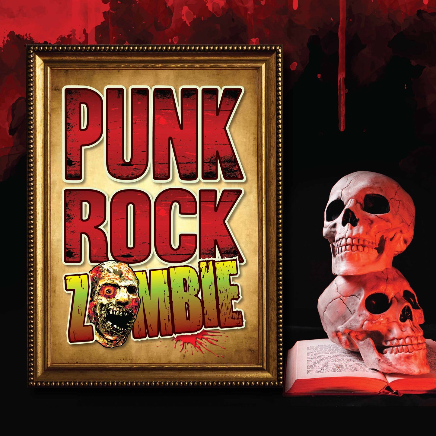 Punk Rock Zombie - Art Print + Birthday Card + Metal Pin Badge