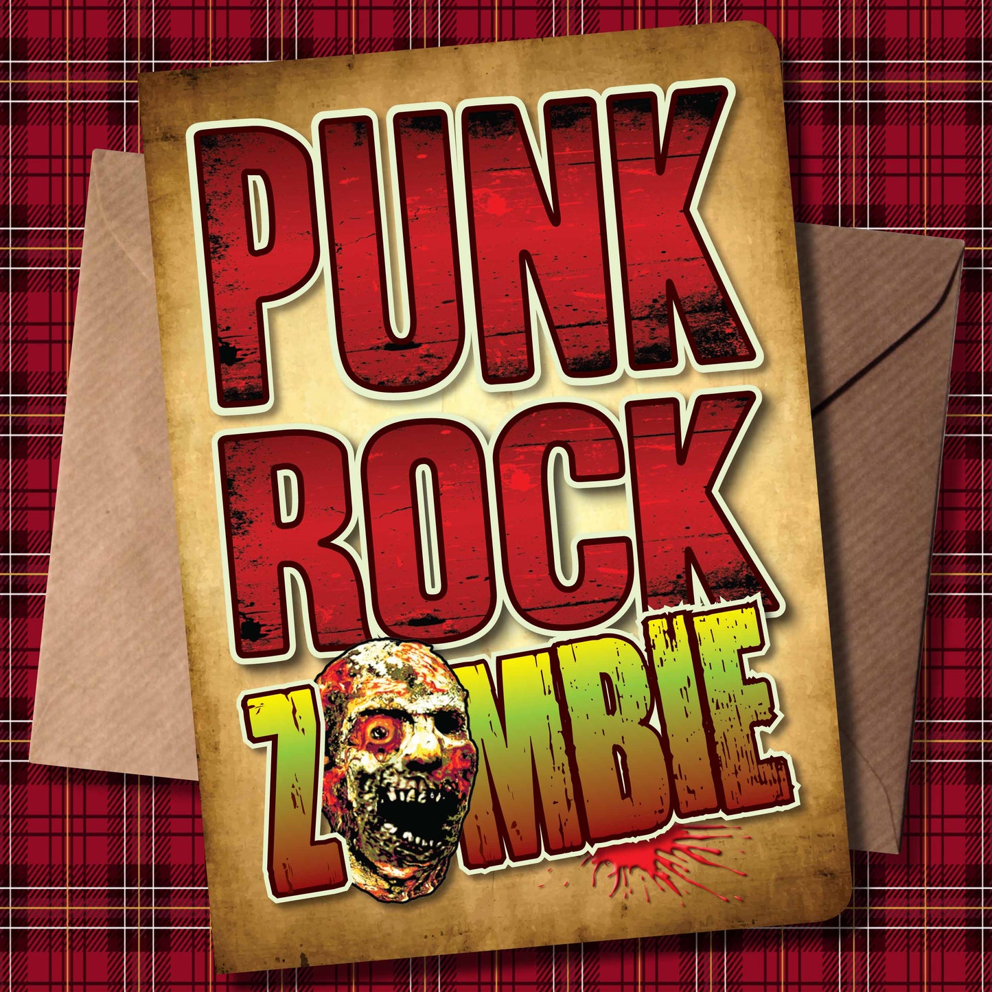 Punk Rock Zombie - Art Print + Birthday Card + Metal Pin Badge
