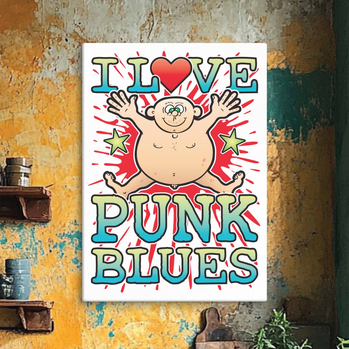 Punk Blues 51x71cm Canvas Print