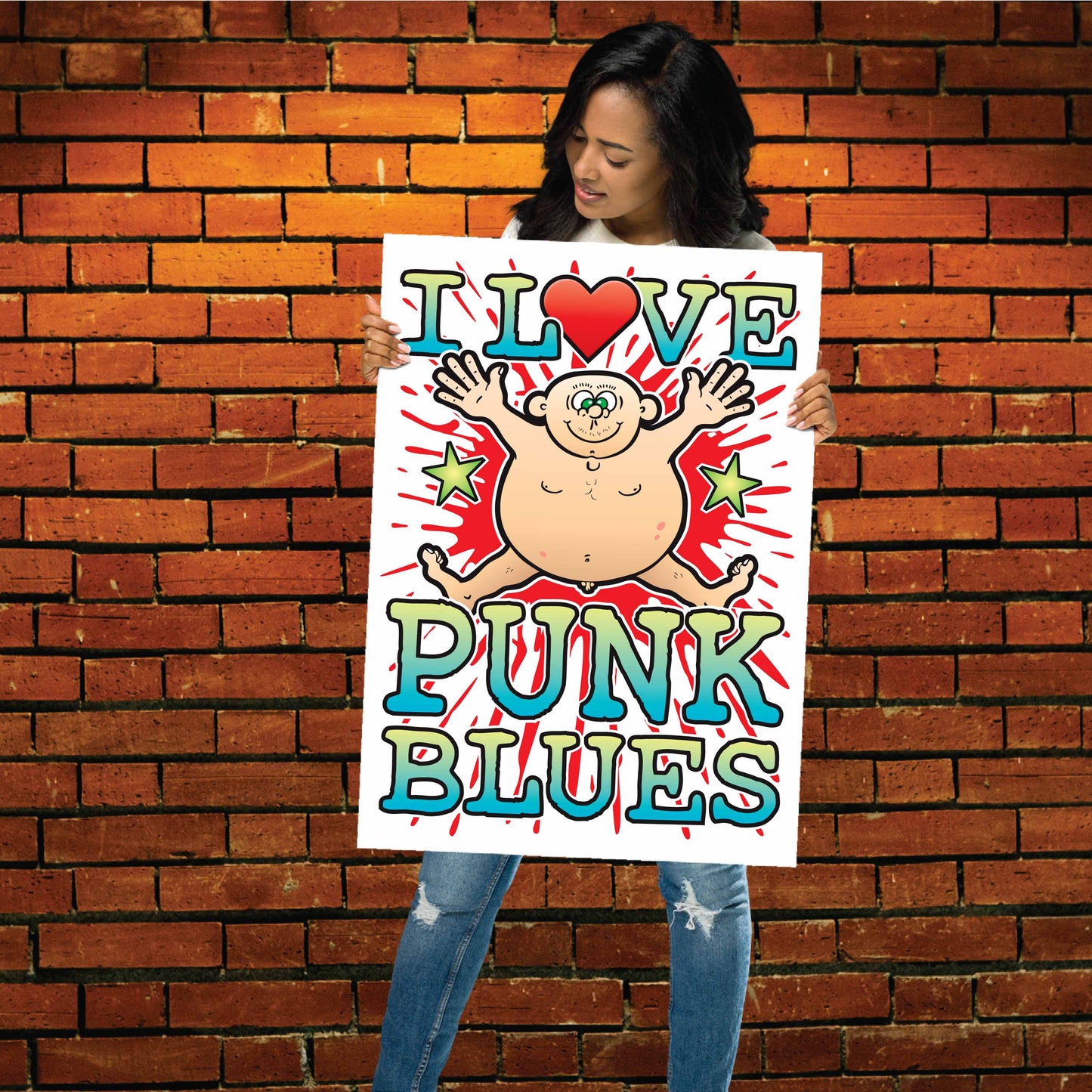 Punk Blues 50x70cm Wall Art / Love Music Poster