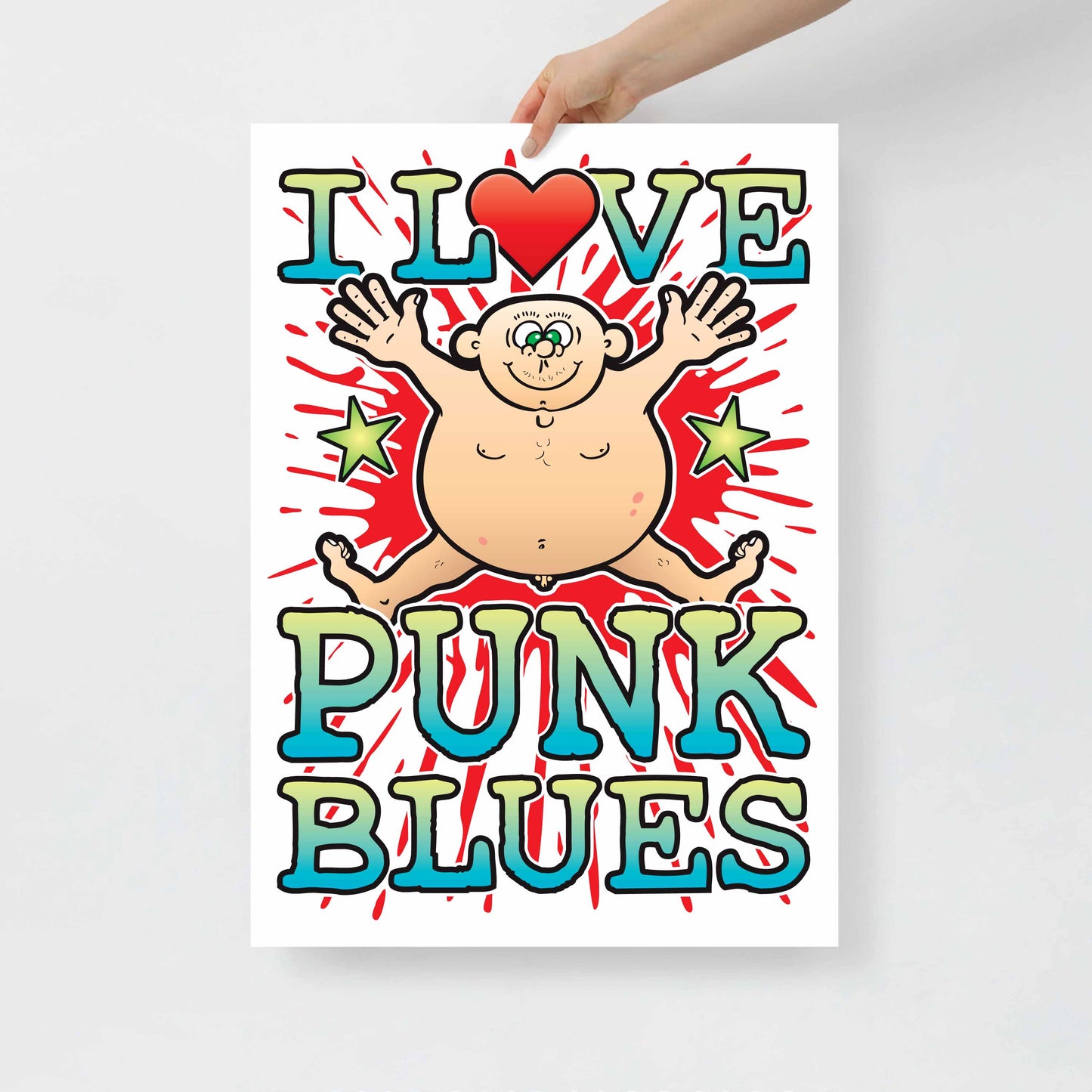 Punk Blues 50x70cm Wall Art / Love Music Poster