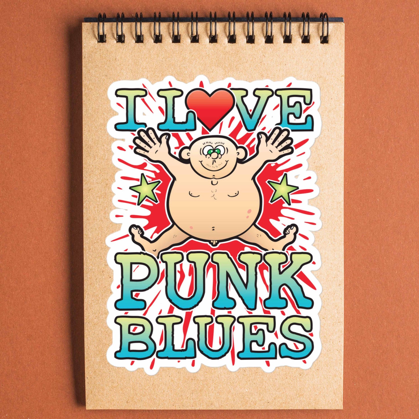 Punk Blues Vinyl Kiss-Cut Sticker / 14 x 10cm